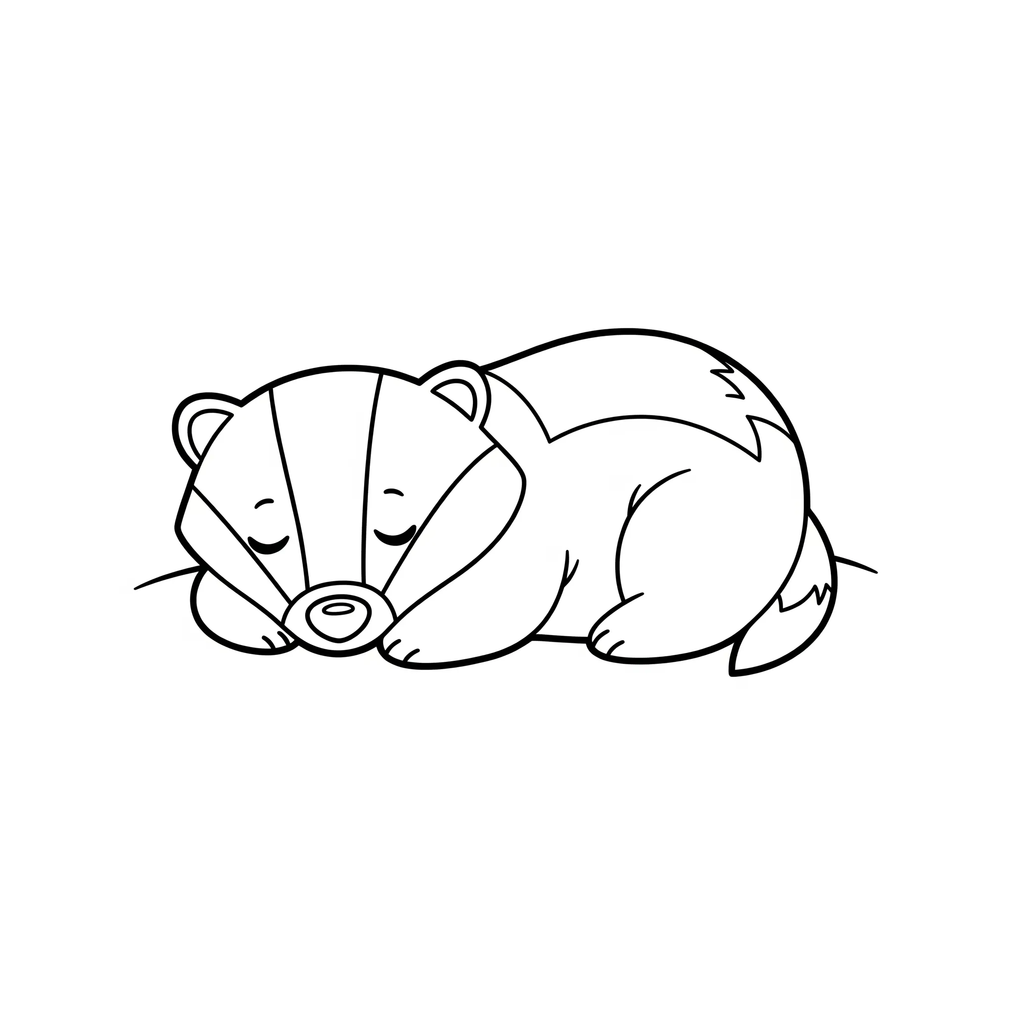 coloriage Blaireau endormi à imprimer pour enfants