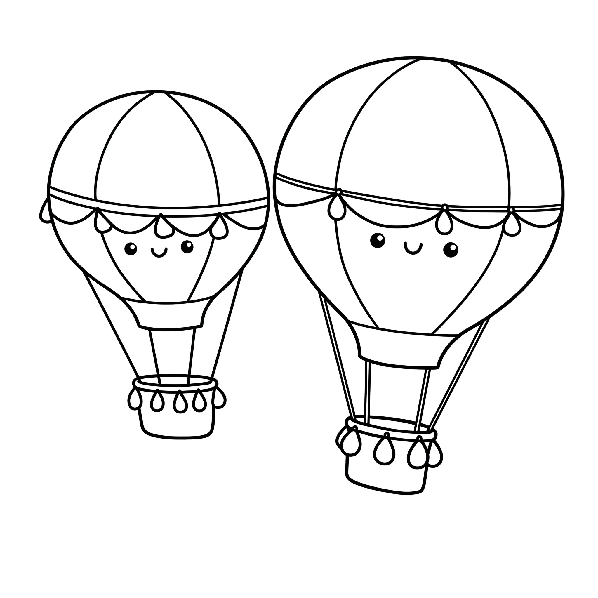 målarbild Två vänliga luftballonger för barn