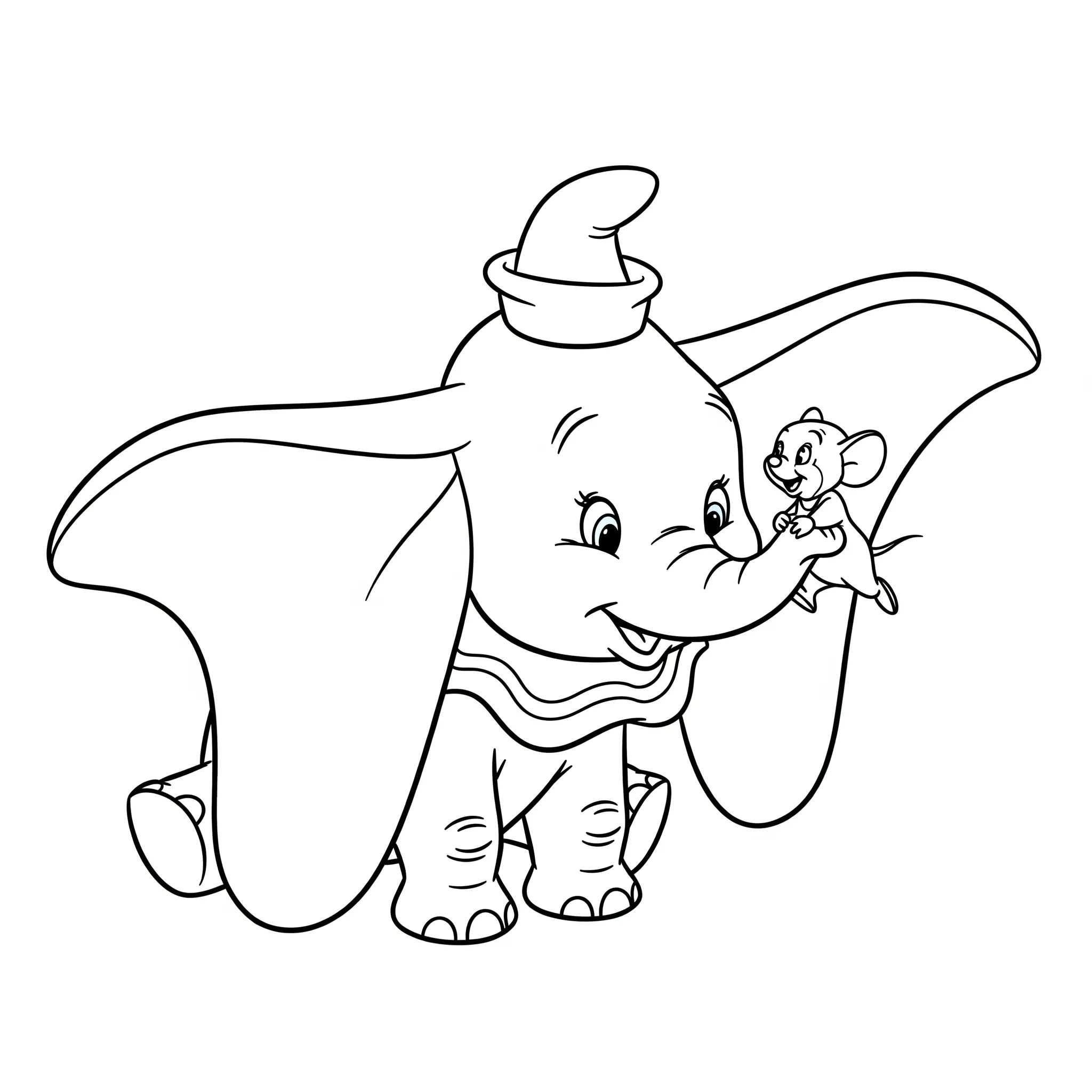 coloriage Dumbo et Timothée gratuit pour enfants
