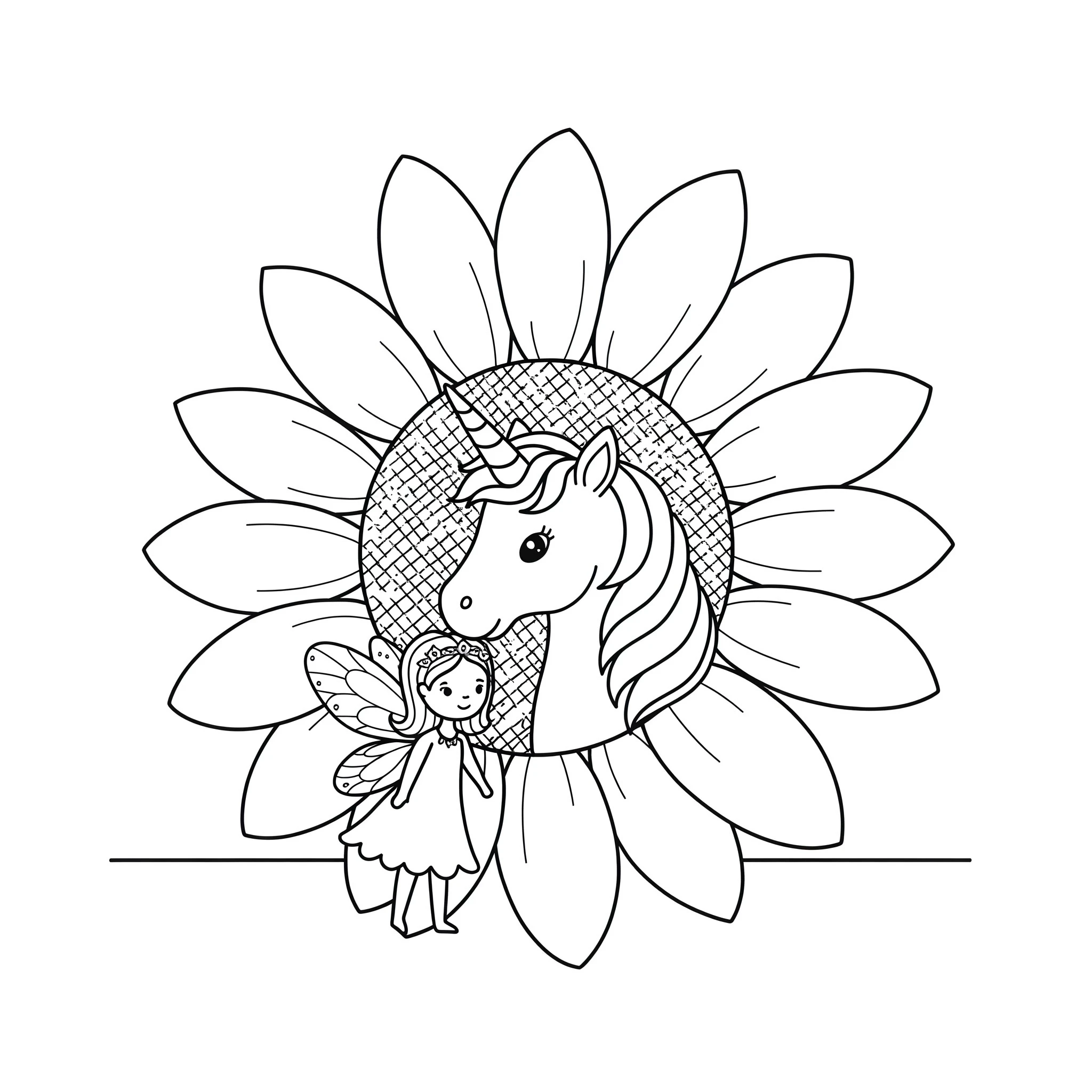 coloriage Fée Licorne de pour enfants