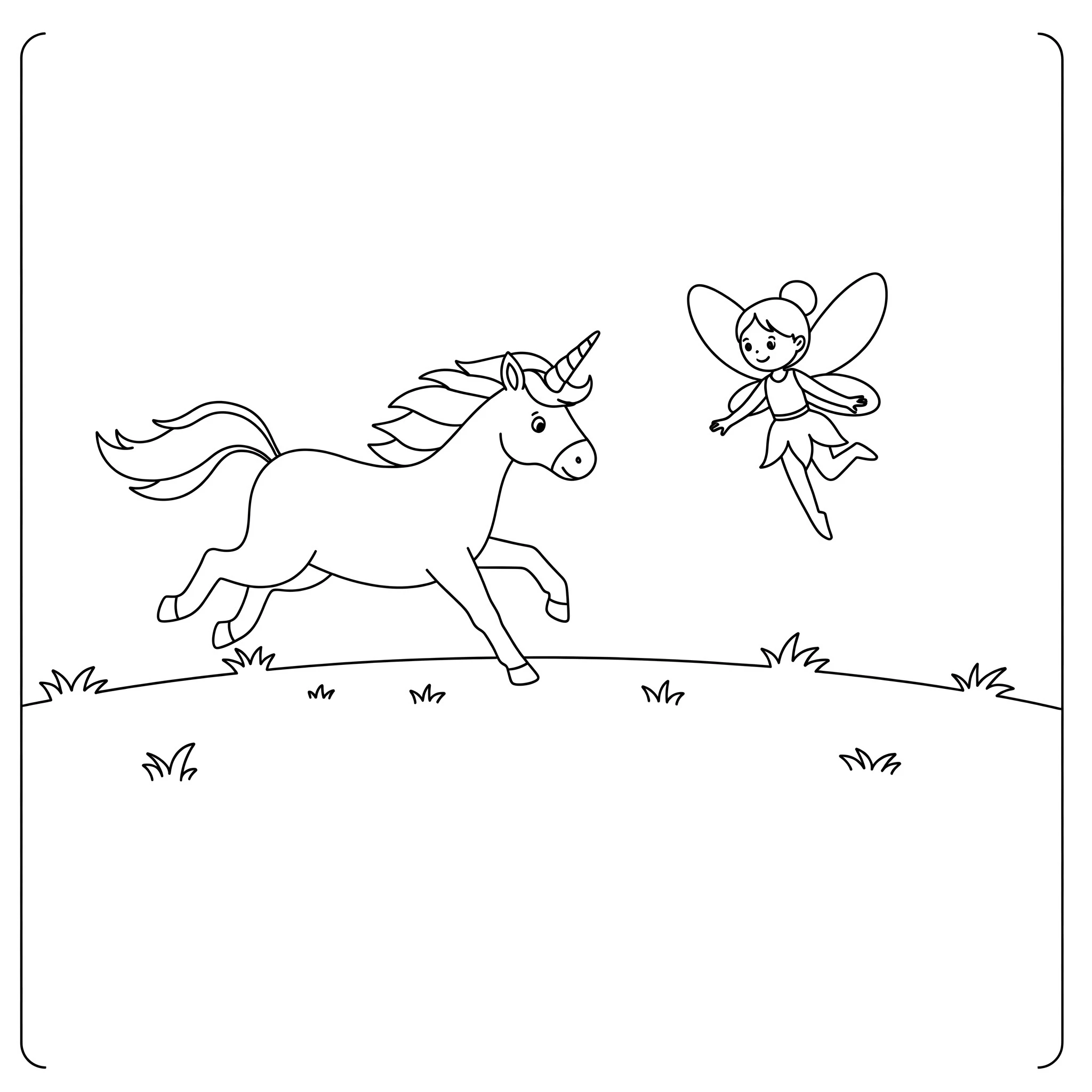 coloriage Fée Licorne à imprimer pour enfant de 12 ans