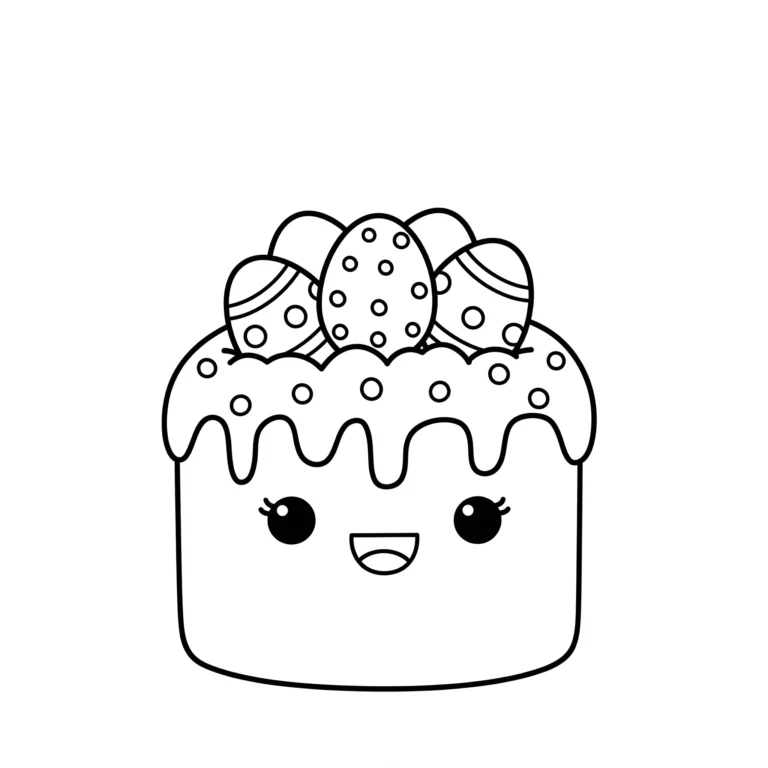 Coloriage Gâteau de Pâques
