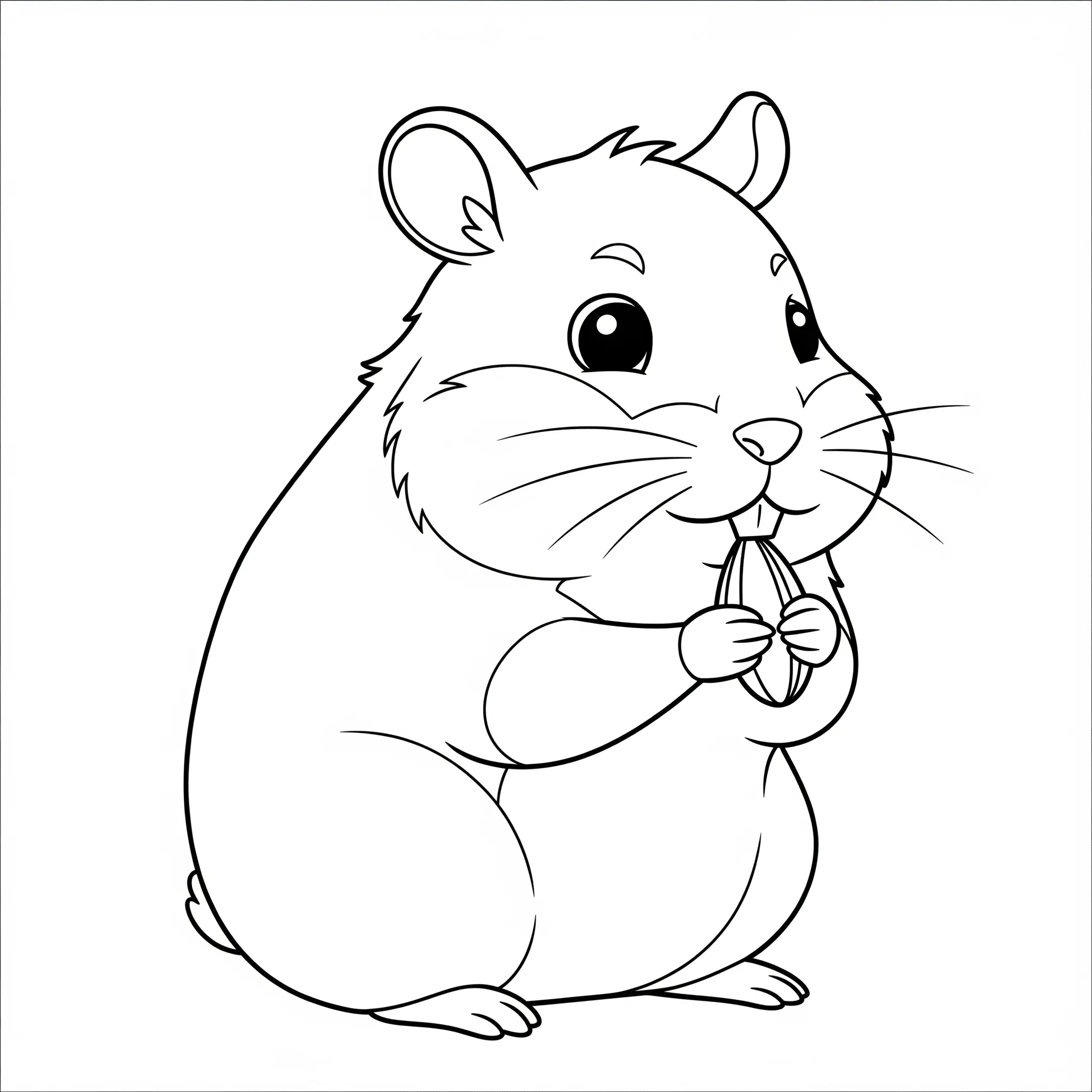 coloriage Hamster Mangeant une Graine pour enfants a imprimer