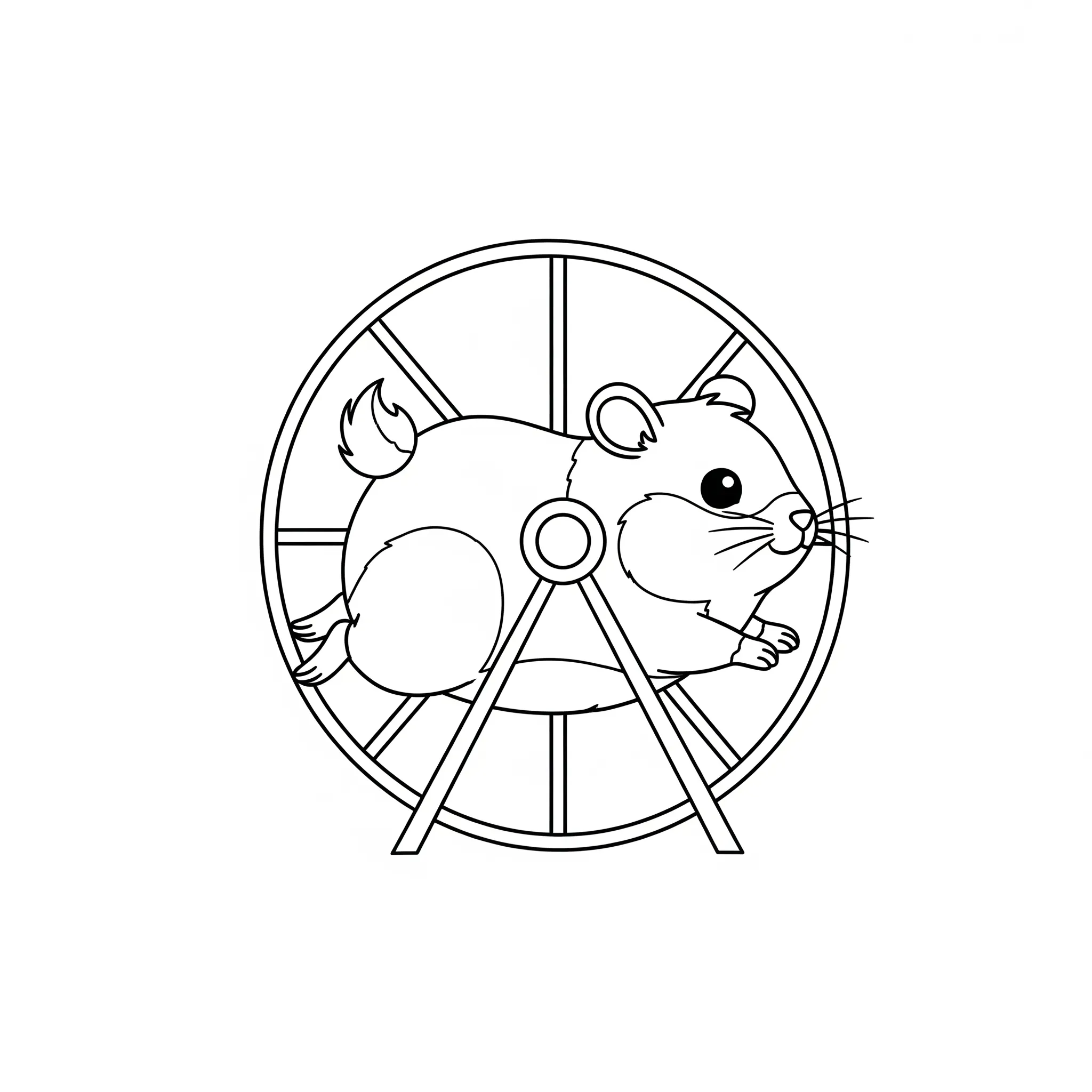 coloriage Hamster dans sa Roue d'enfant a imprimer