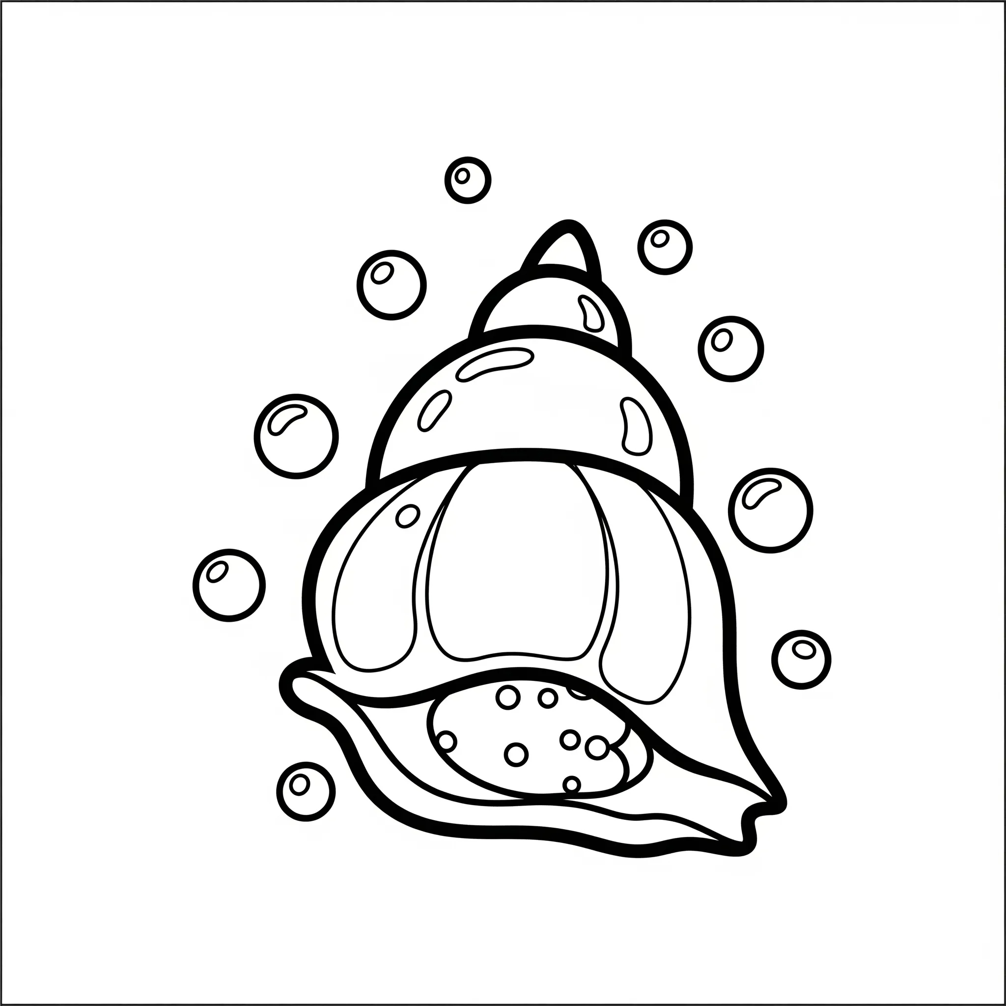 coloriage Le Coquillage Unique et Ses Bulles pour enfant de 6 ans