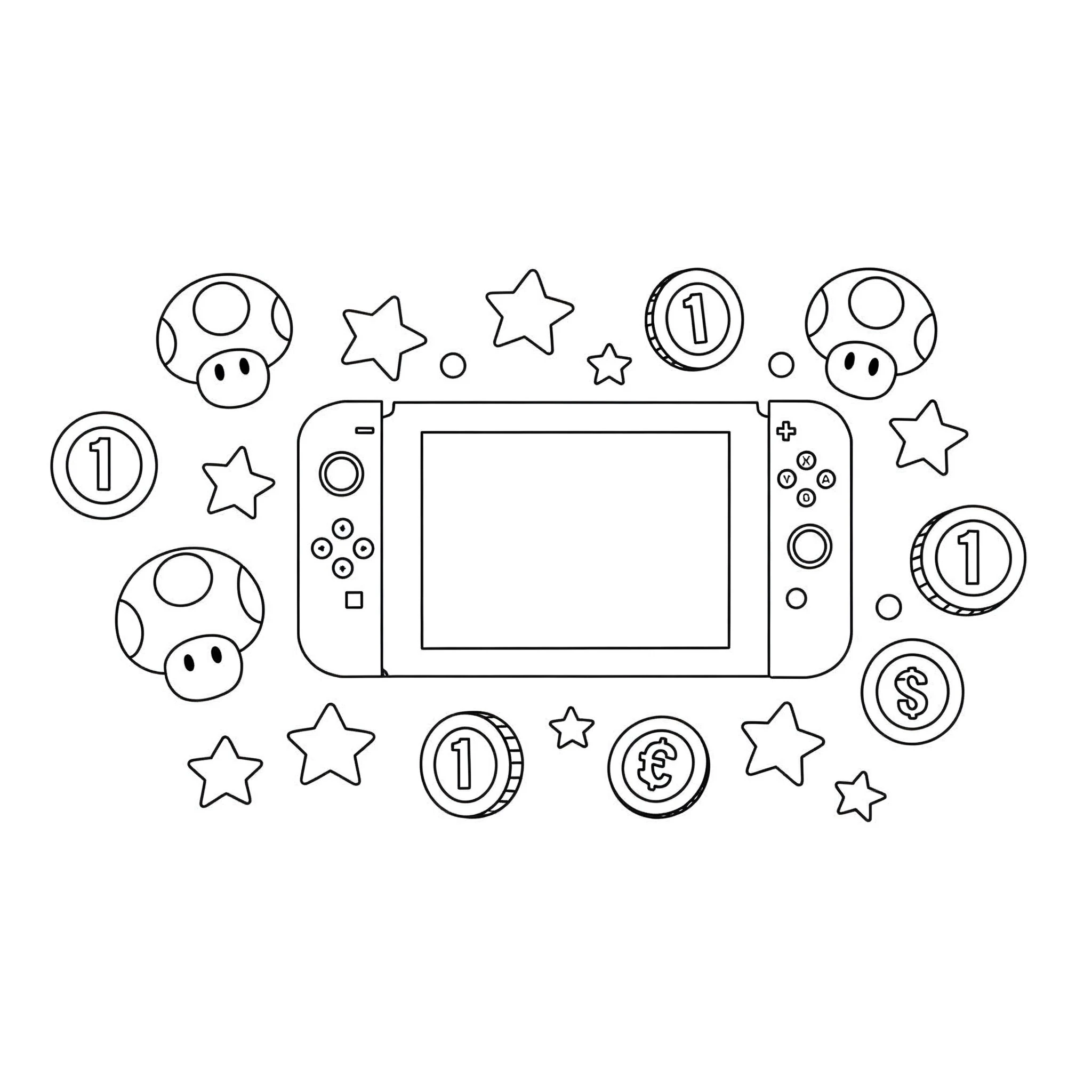 coloriage Nintendo Switch pour enfant de 5 ans