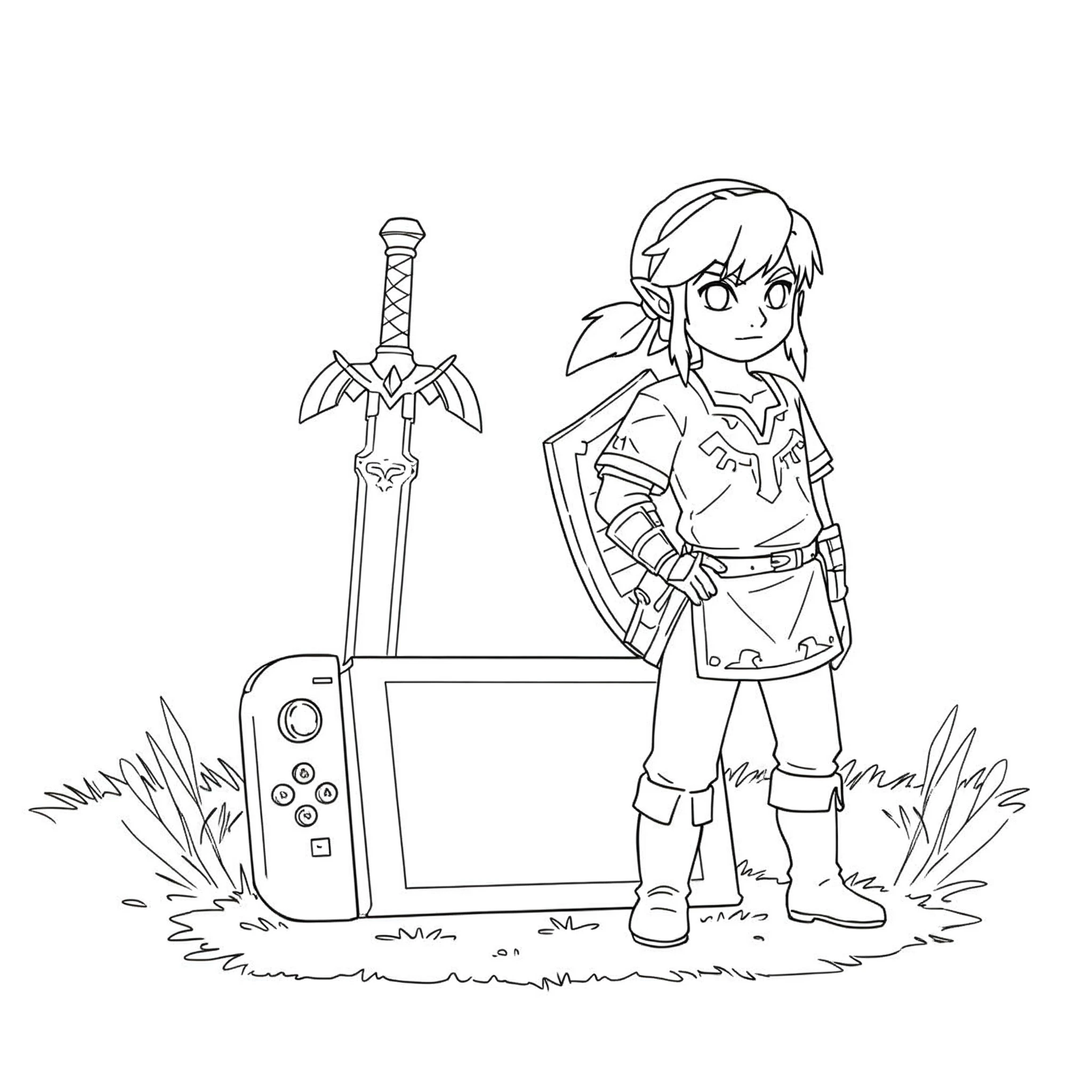 coloriage Nintendo Switch à imprimer pour enfant de 9 ans