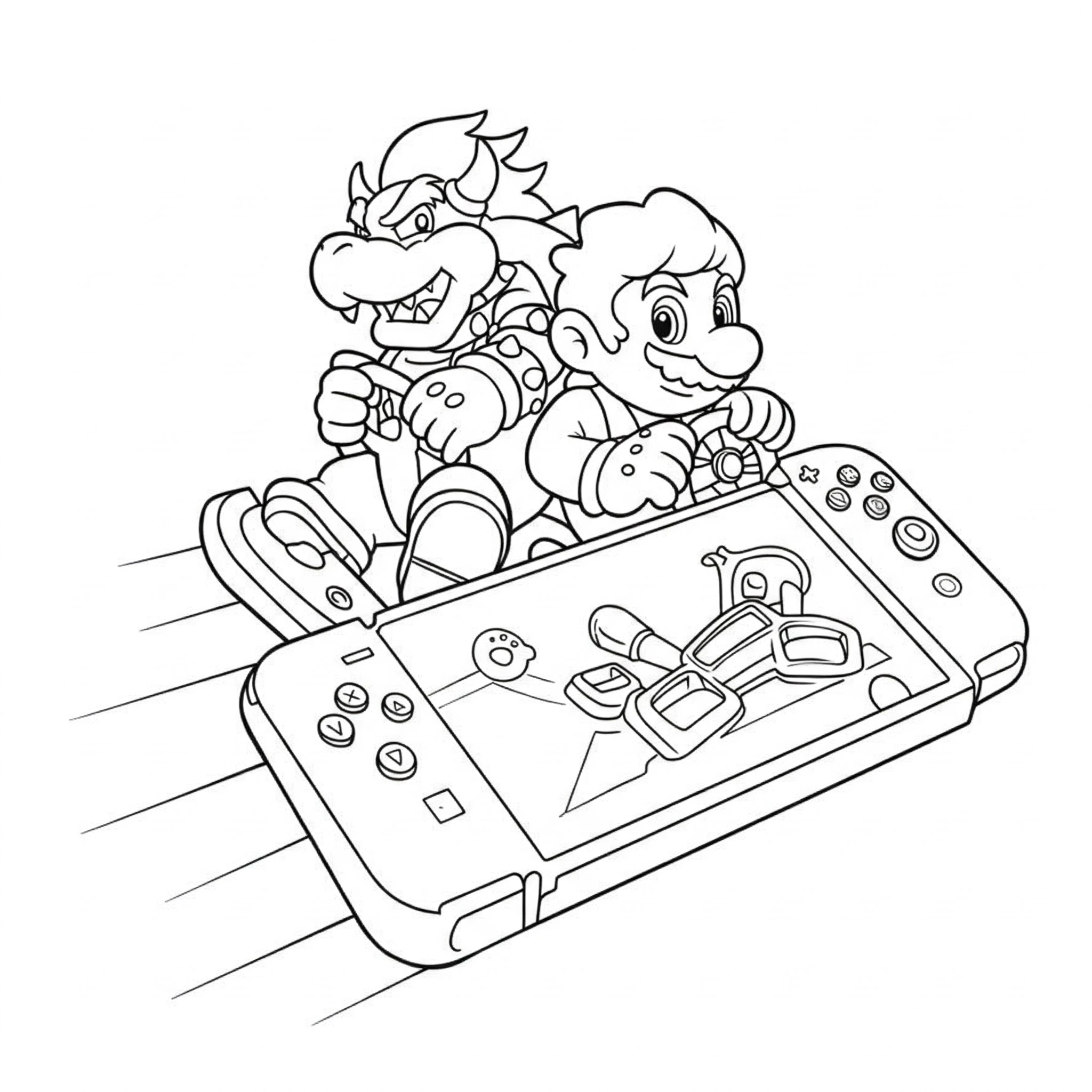 coloriage Nintendo Switch pour enfant de à imprimer 1