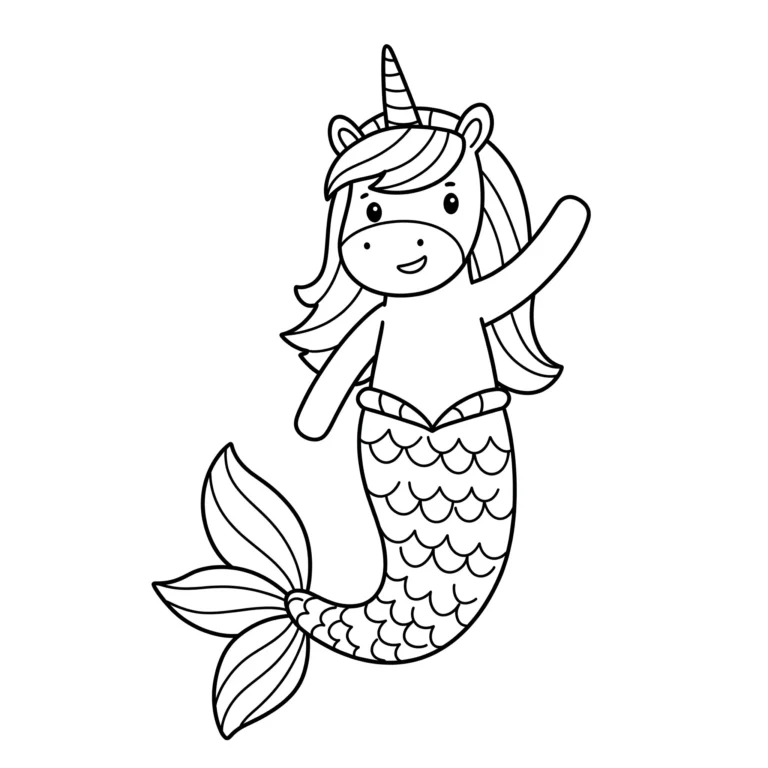 Coloriage Sirène Licorne
