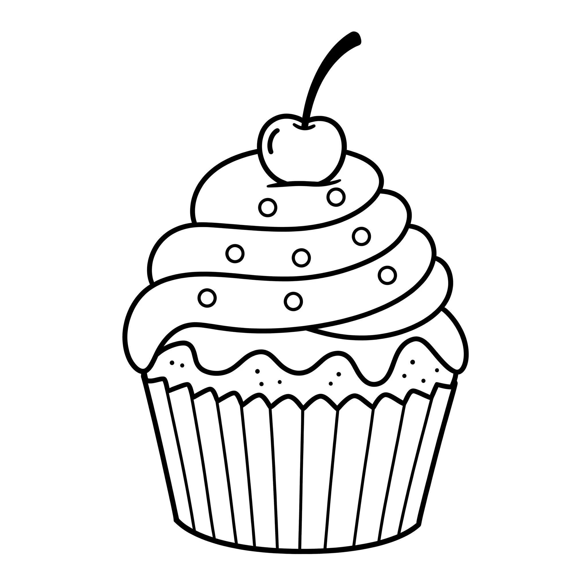 coloriage Un Cupcake Unique à imprimer kawaii