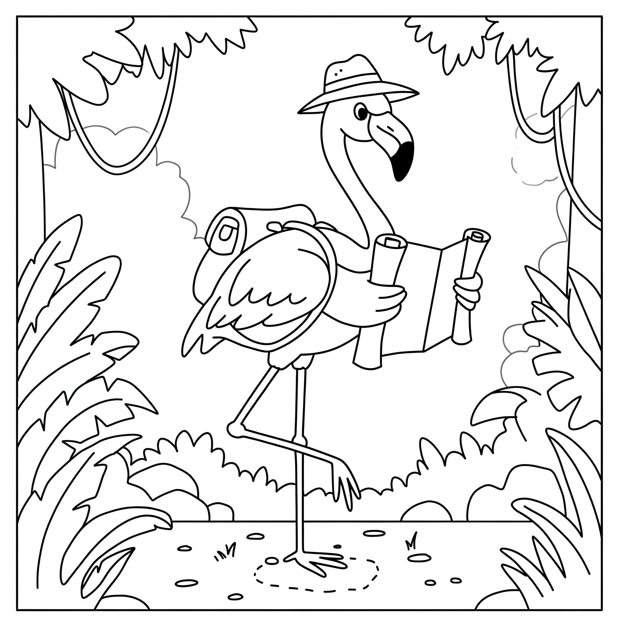 coloriage Flamant Rose de pour enfants 1