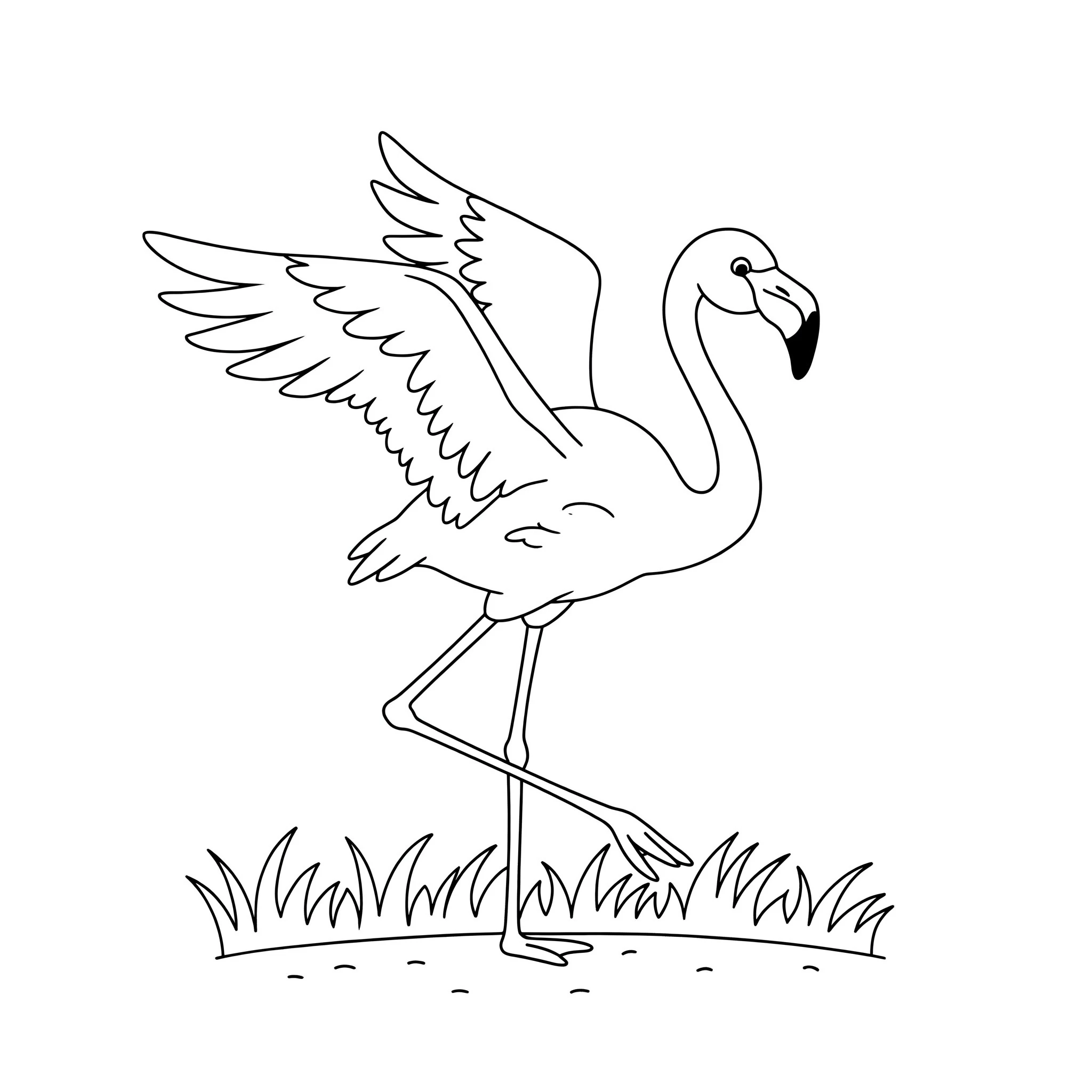 coloriage Flamant Rose à imprimer pour enfant de 4 ans
