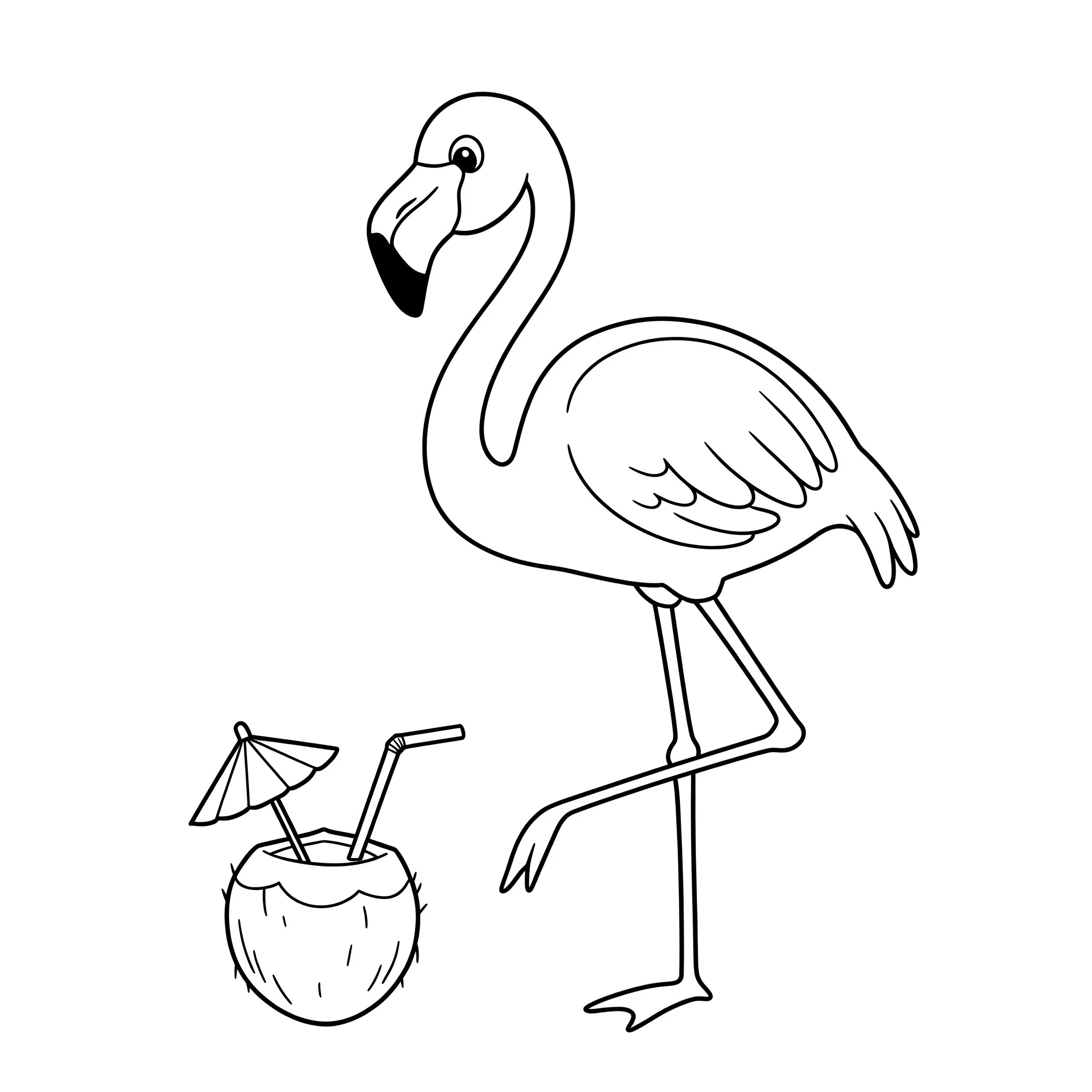 coloriage Flamant Rose gratuit a imprimer