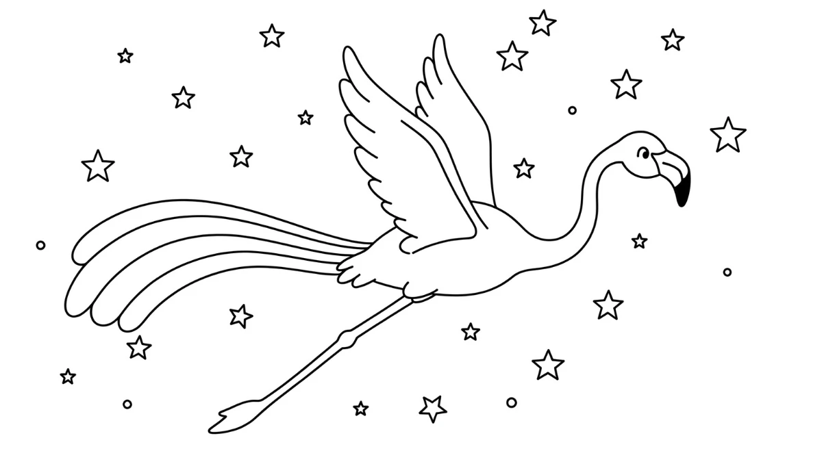 imprimer coloriage Flamant Rose