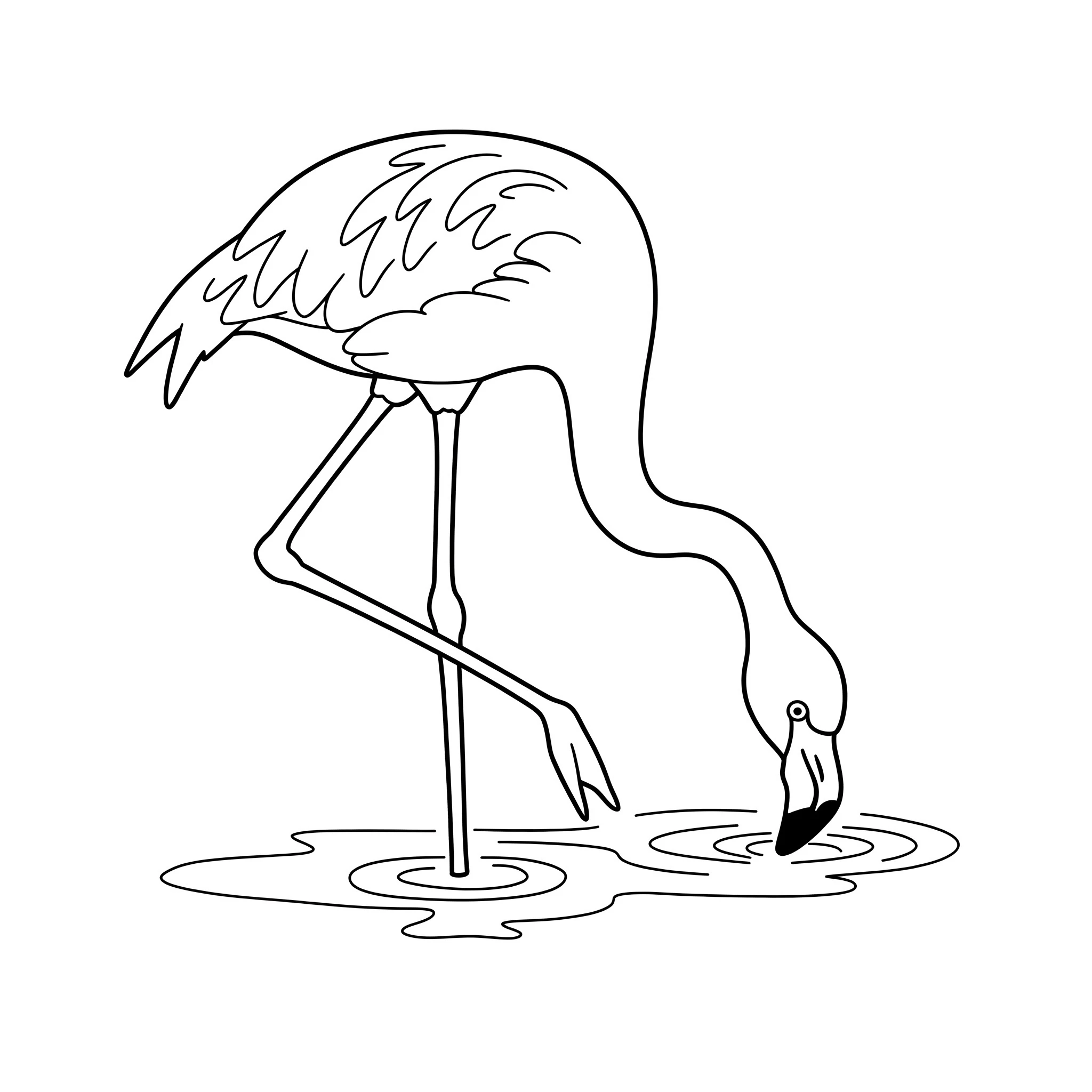 coloriage Flamant Rose pour enfant de à imprimer