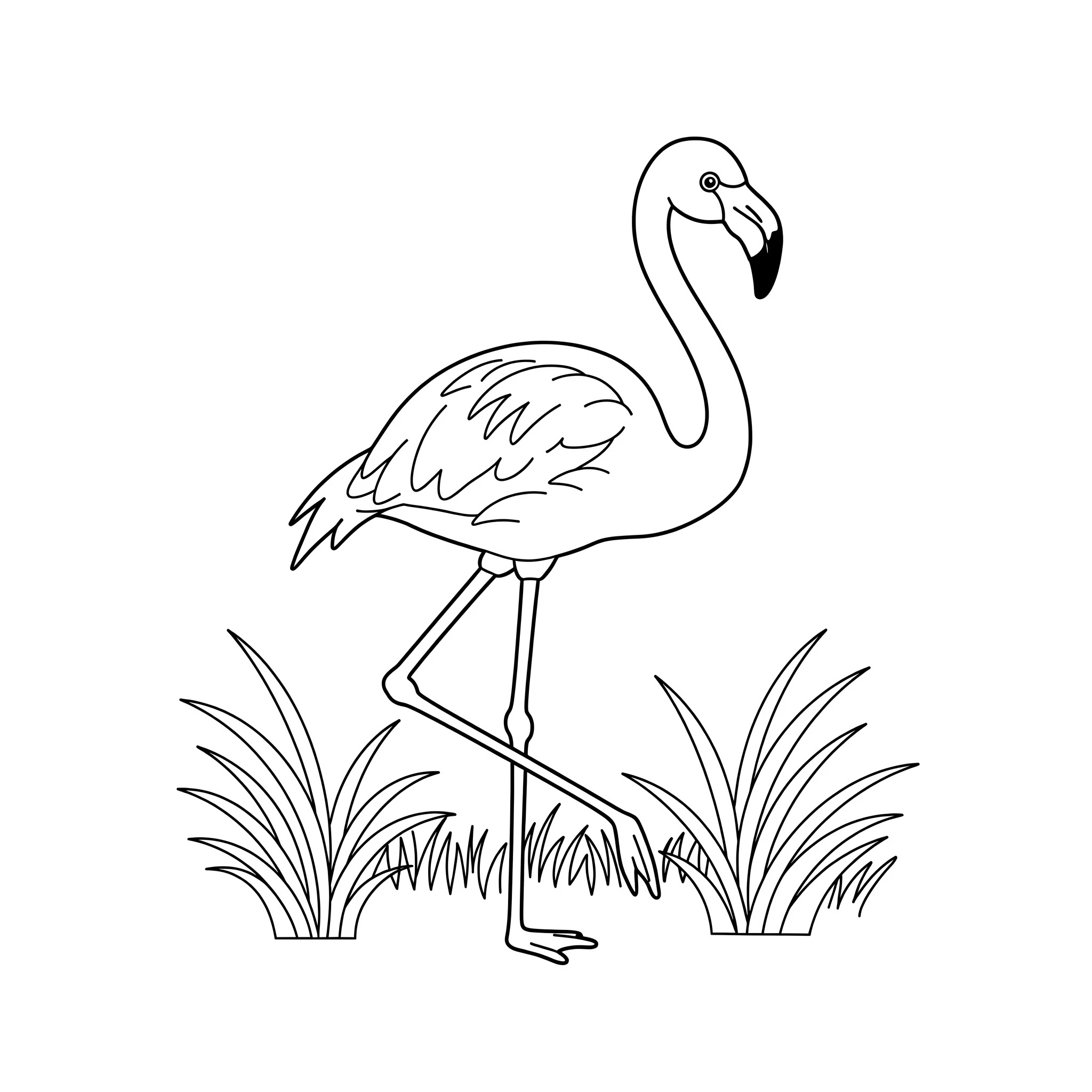 coloriage Flamant Rose pour bebe a imprimer