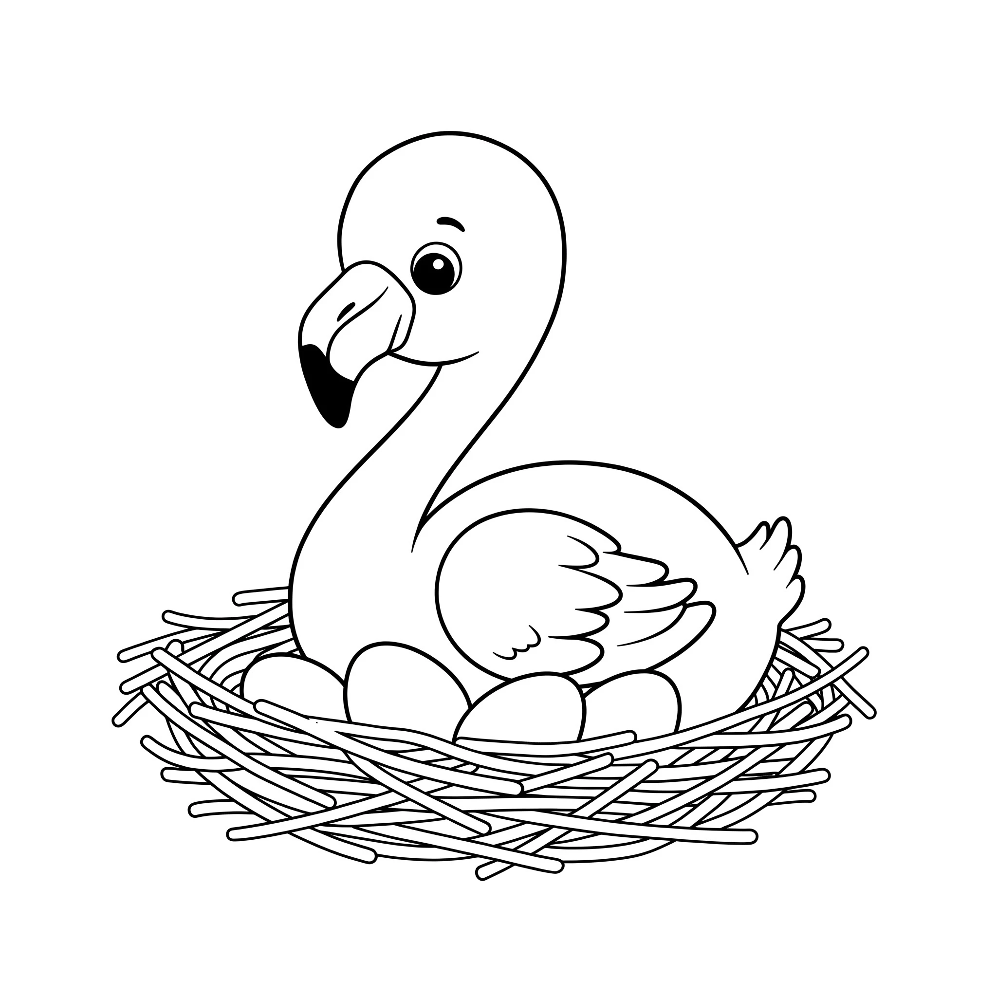 coloriage Flamant Rose et decoupage a imprimer gratuit