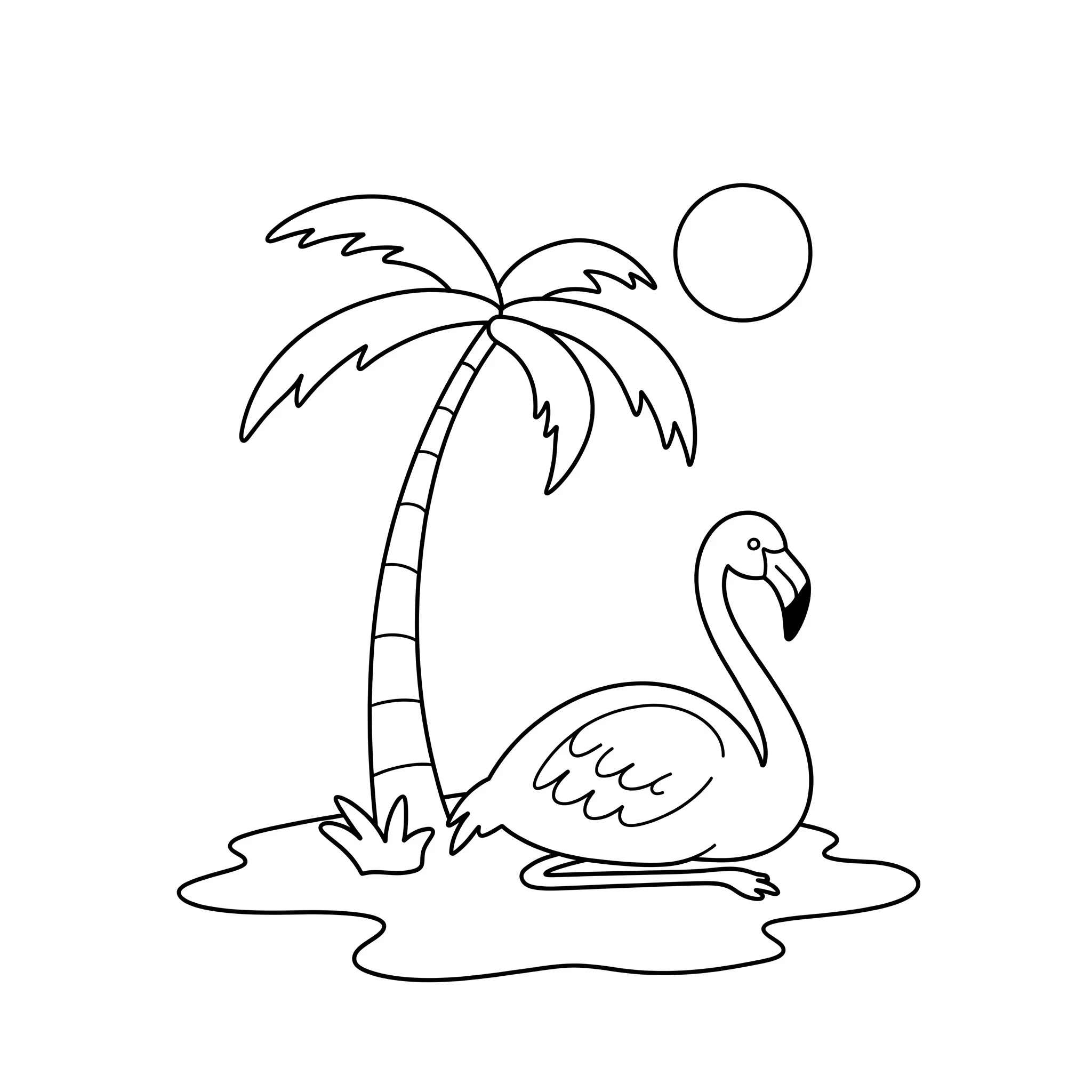 coloriage Flamant Rose pour enfants a imprimer gratuit 1