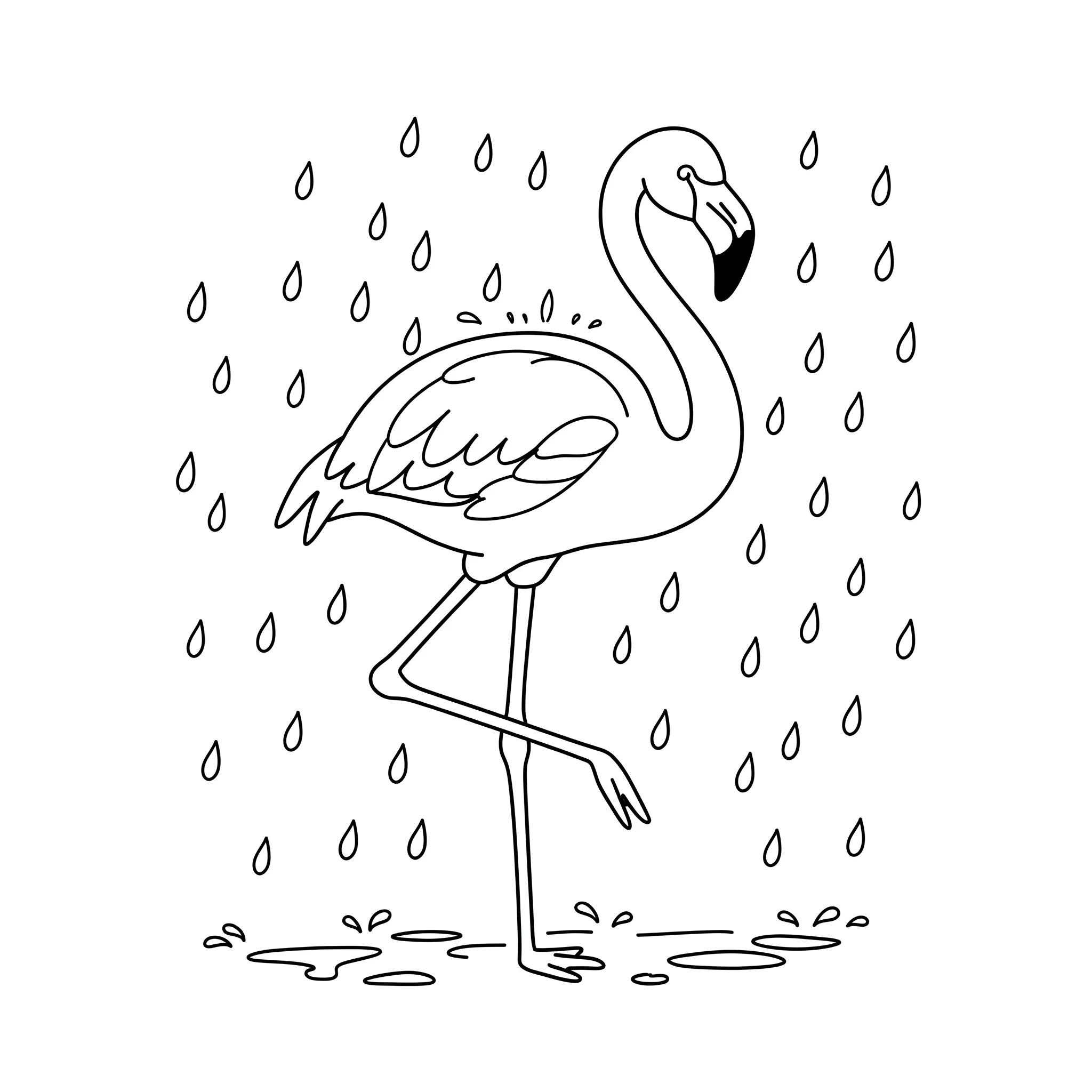 coloriage Flamant Rose pour enfant gratuit