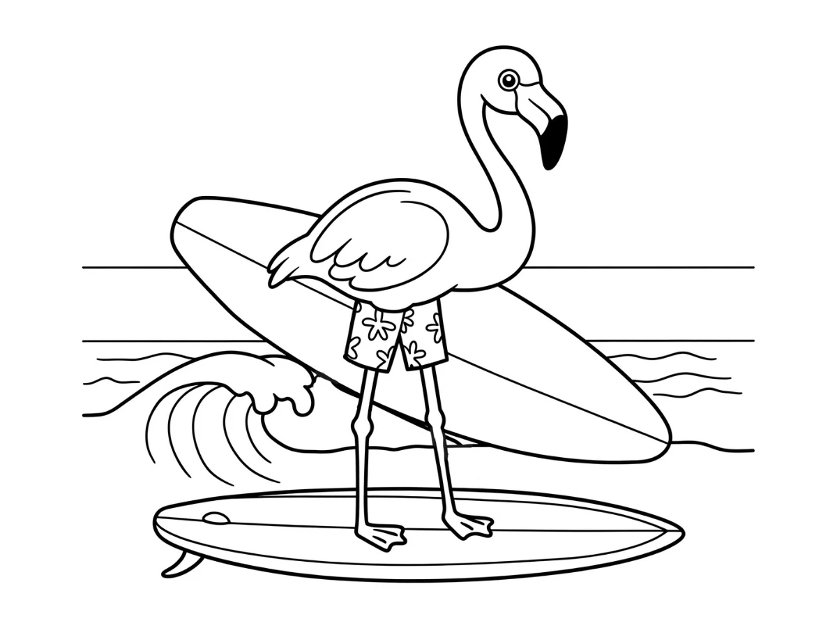coloriage Flamant Rose gratuit à imprimer