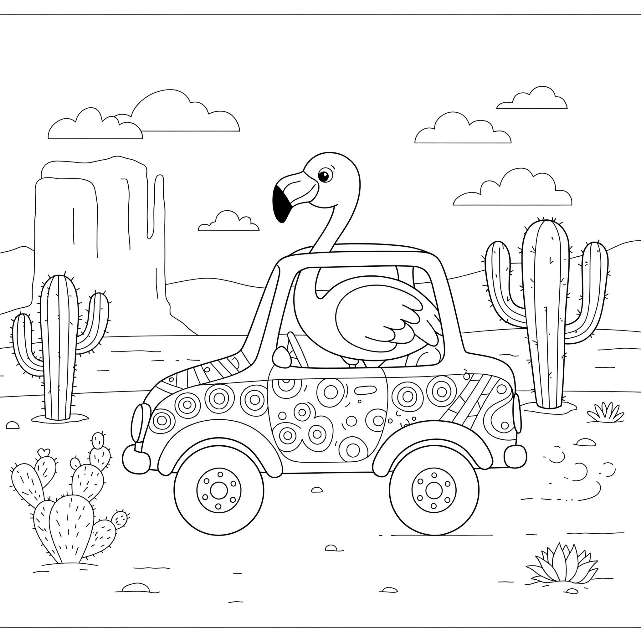 coloriage Flamant Rose d'enfant a imprimer