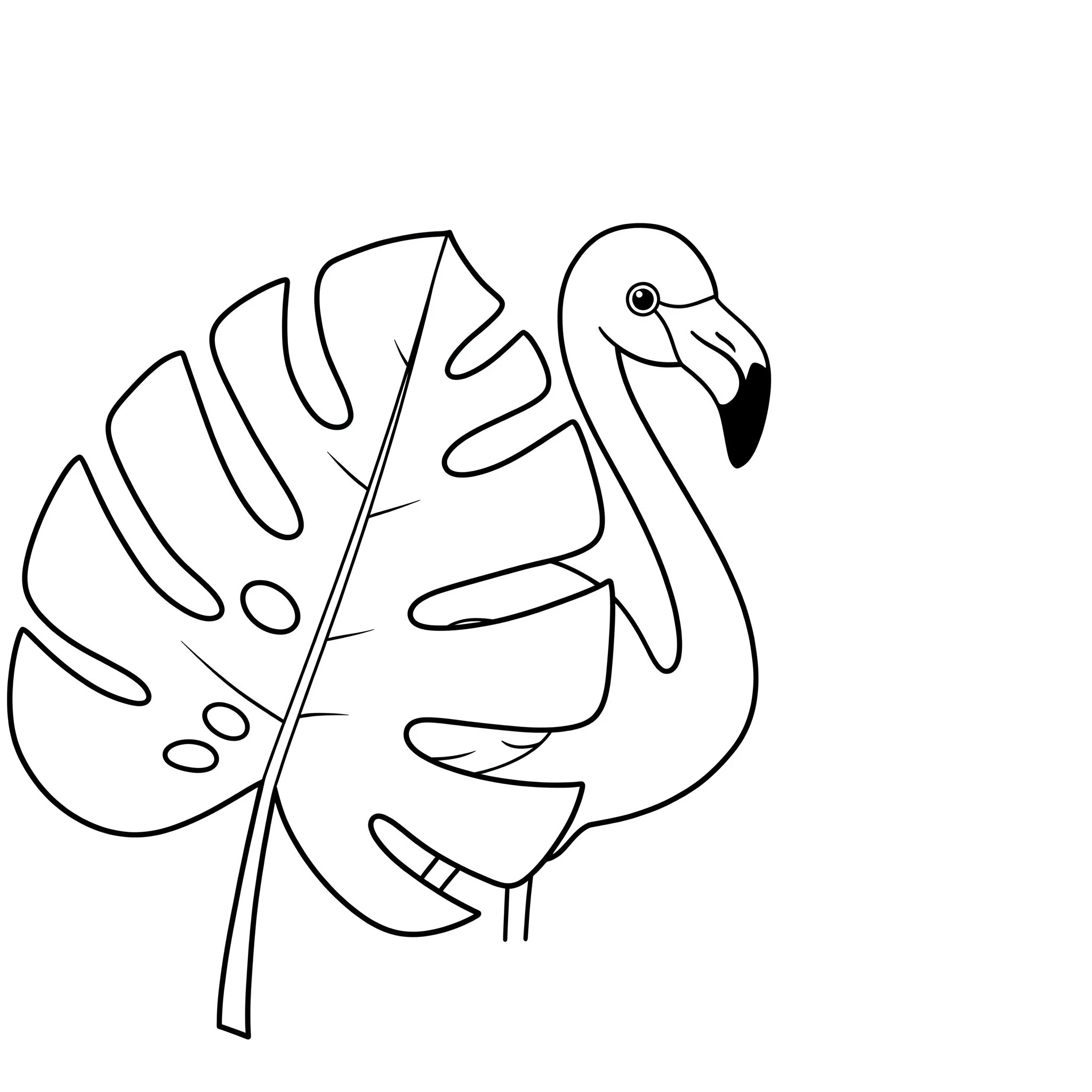 coloriage Flamant Rose a imprimer