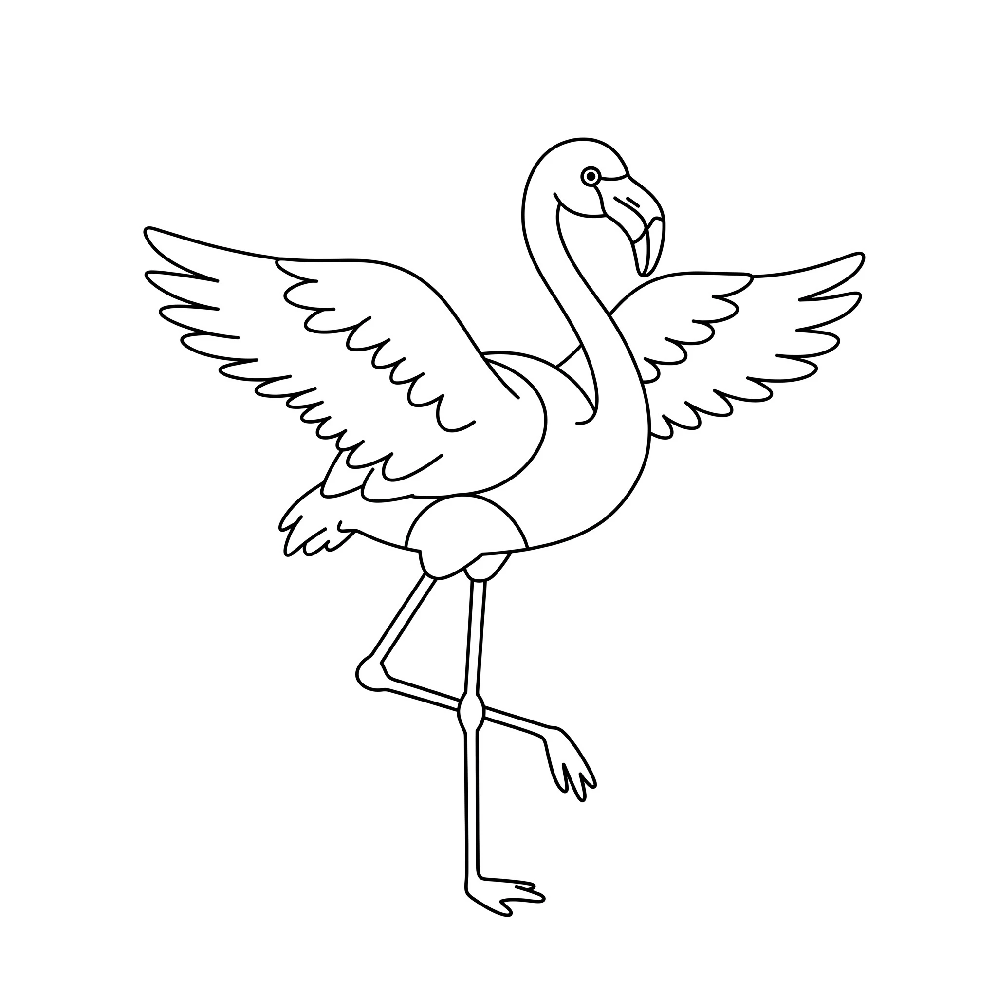 imprimer coloriage Flamant Rose 1