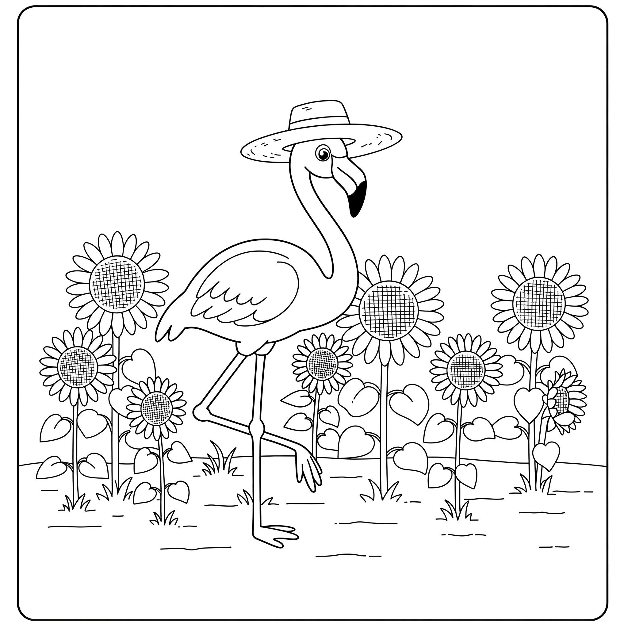 coloriage Flamant Rose pour enfant