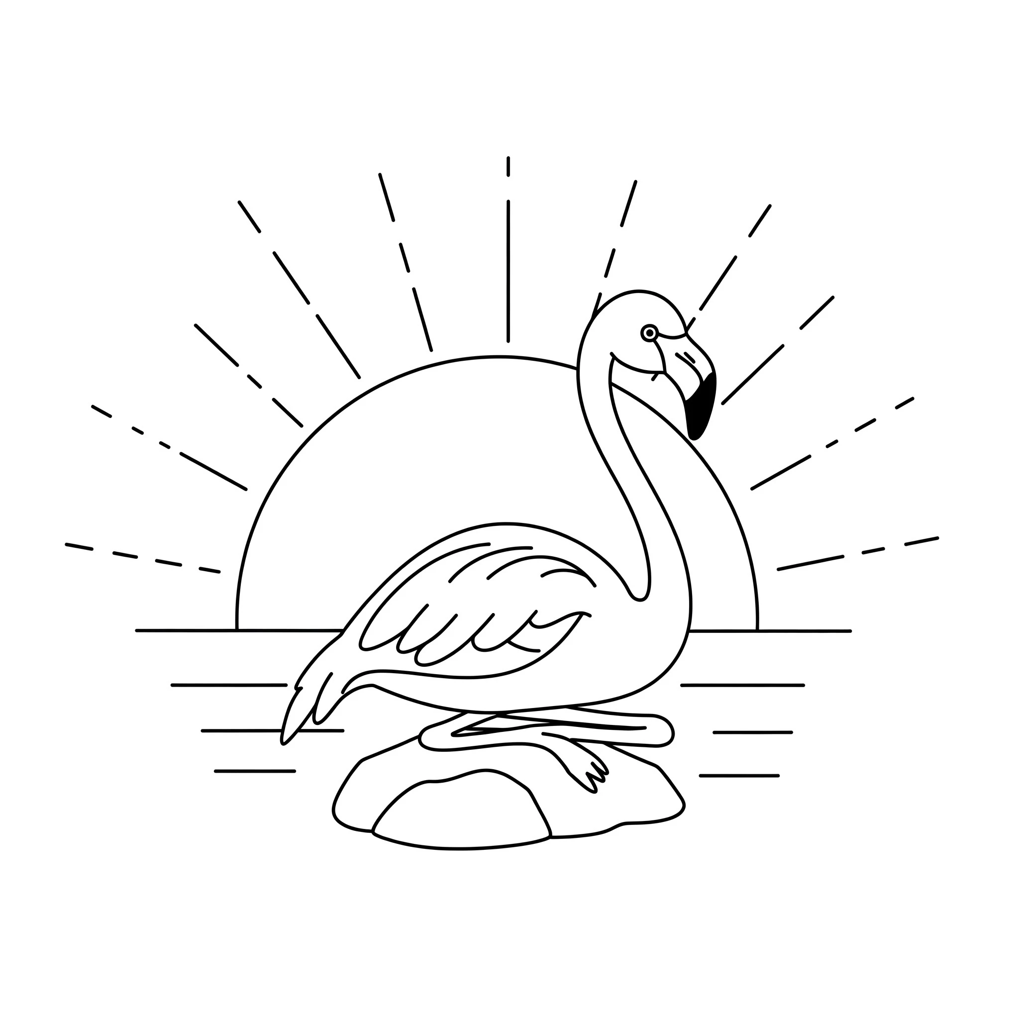 coloriage Flamant Rose pour enfant gratuit 1