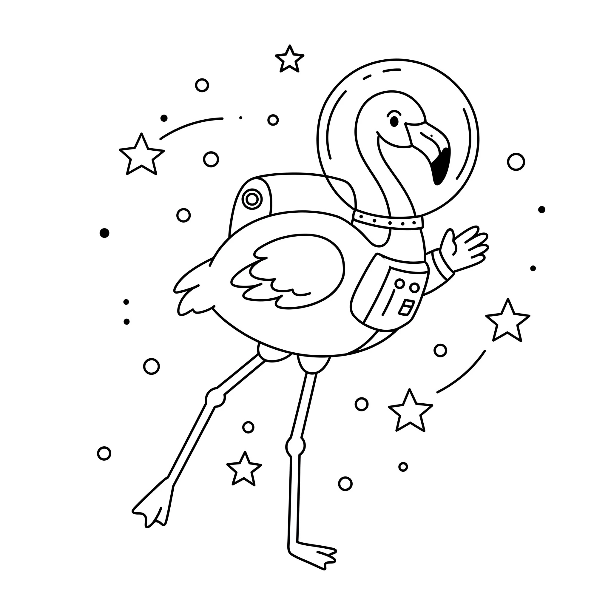 coloriage Flamant Rose gratuit pour enfants