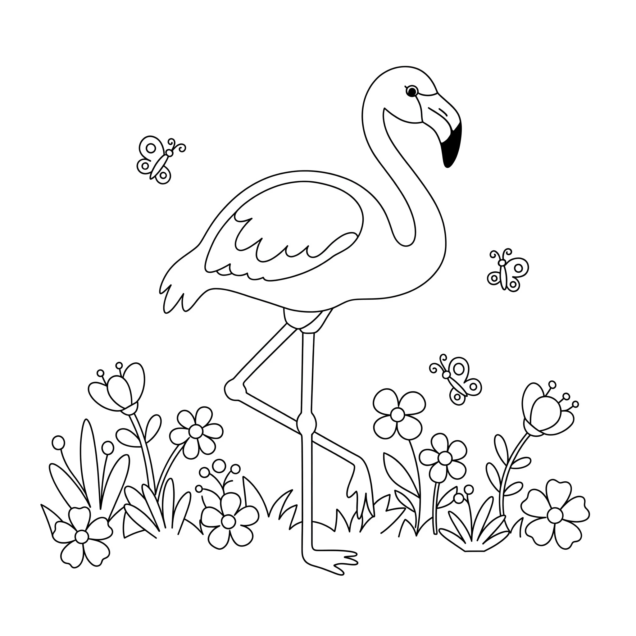 coloriage Flamant Rose a imprimer gratuit