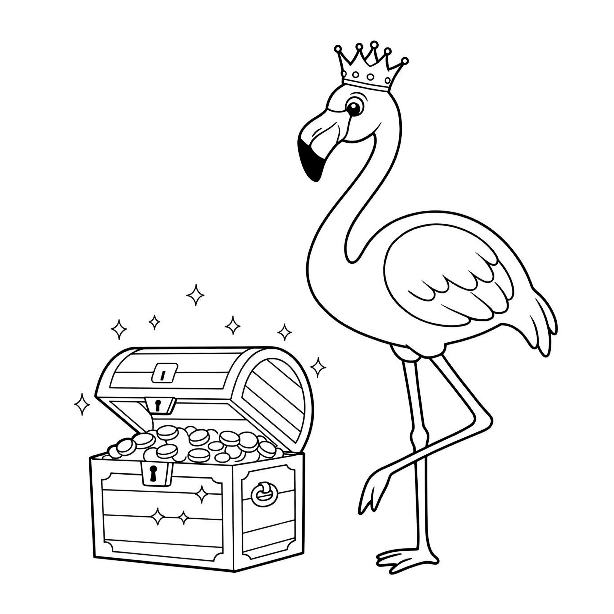 coloriage Flamant Rose à imprimer pour enfant de 7 ans