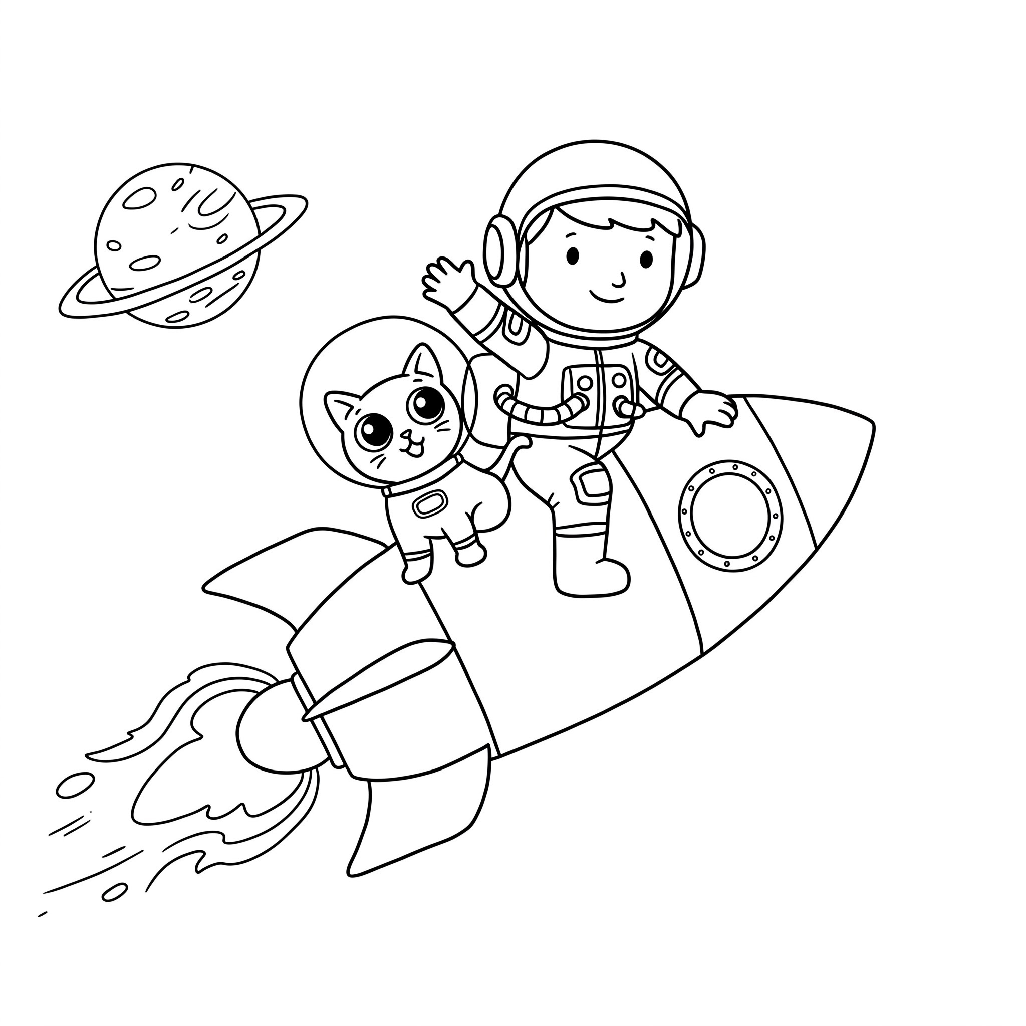 coloriage Astronaute pour enfant de 5 ans