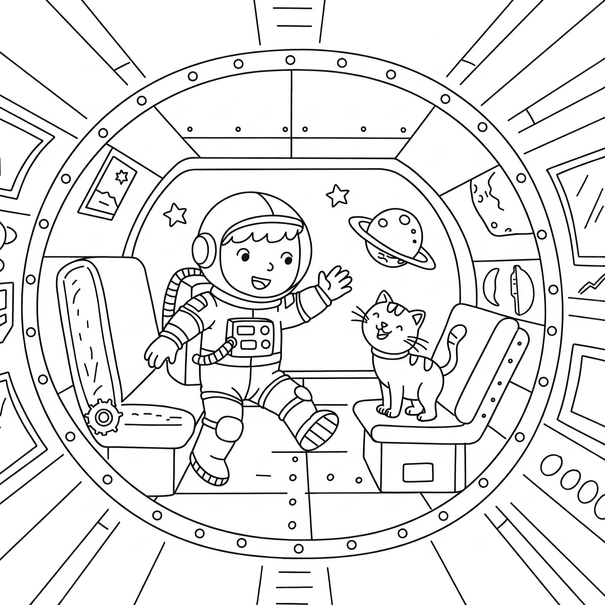 coloriage Astronaute et apprentissage 2