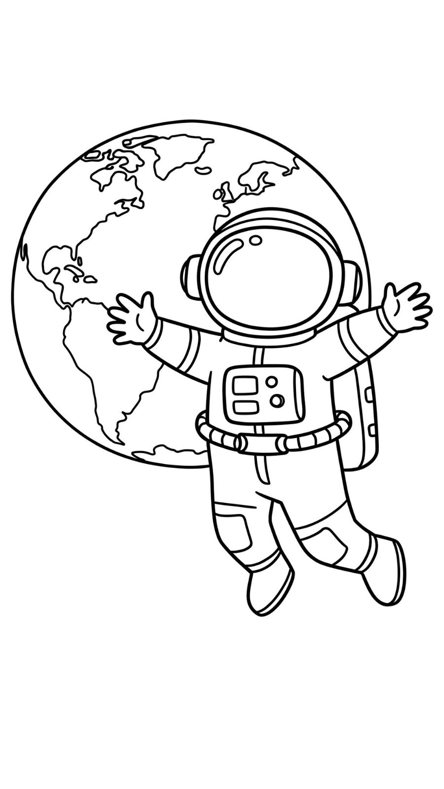 coloriage Astronaute et apprentissage