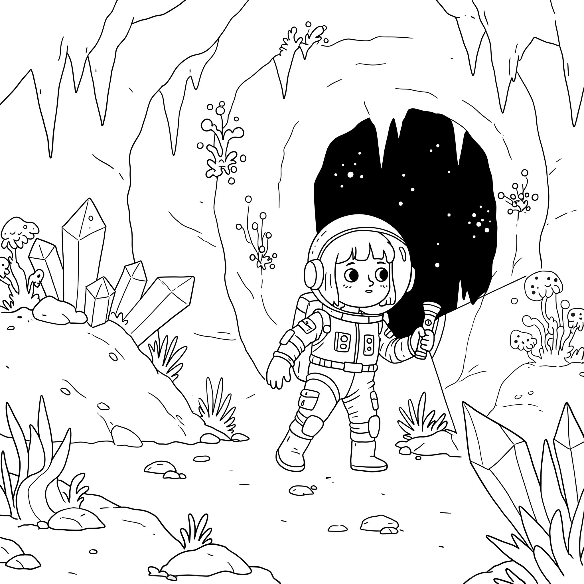 coloriage Astronaute pour enfant de 6 ans