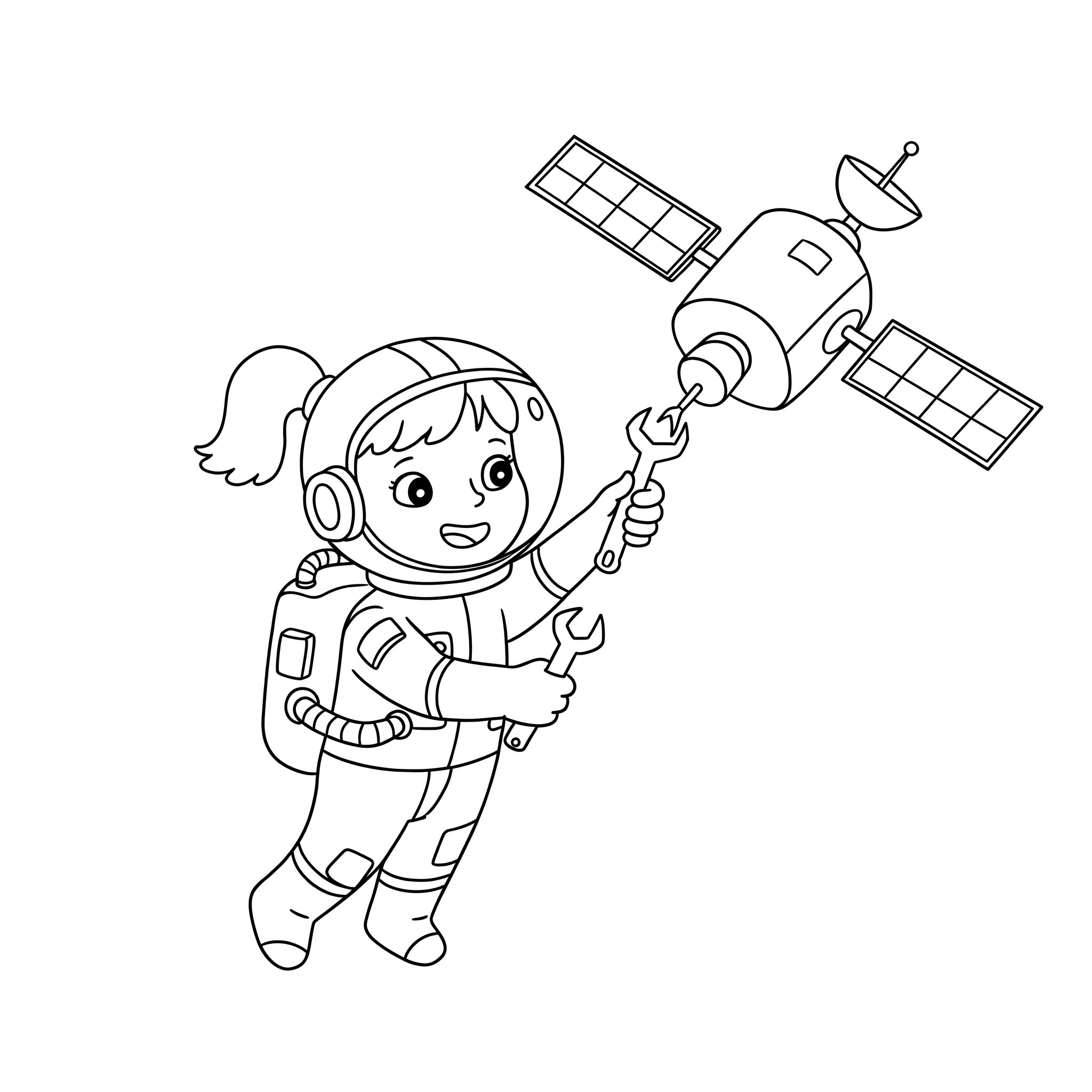 coloriage Astronaute pour enfant a imprimer gratuit