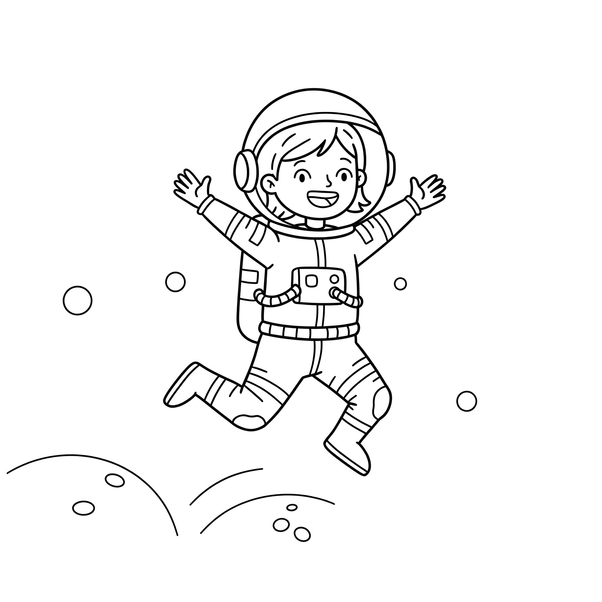coloriage Astronaute à imprimer kawaii