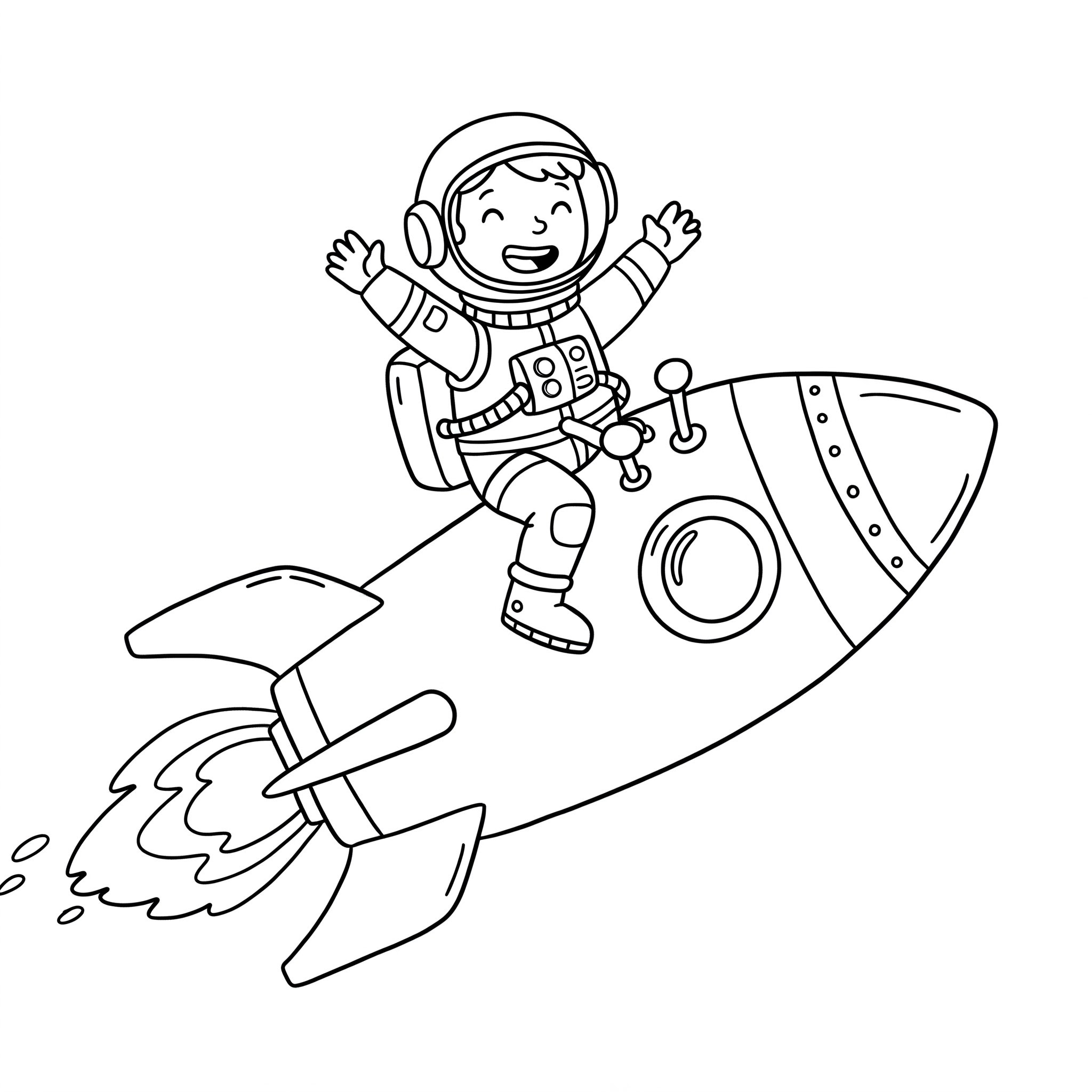 coloriage Astronaute à imprimer pour enfant de 2 ans
