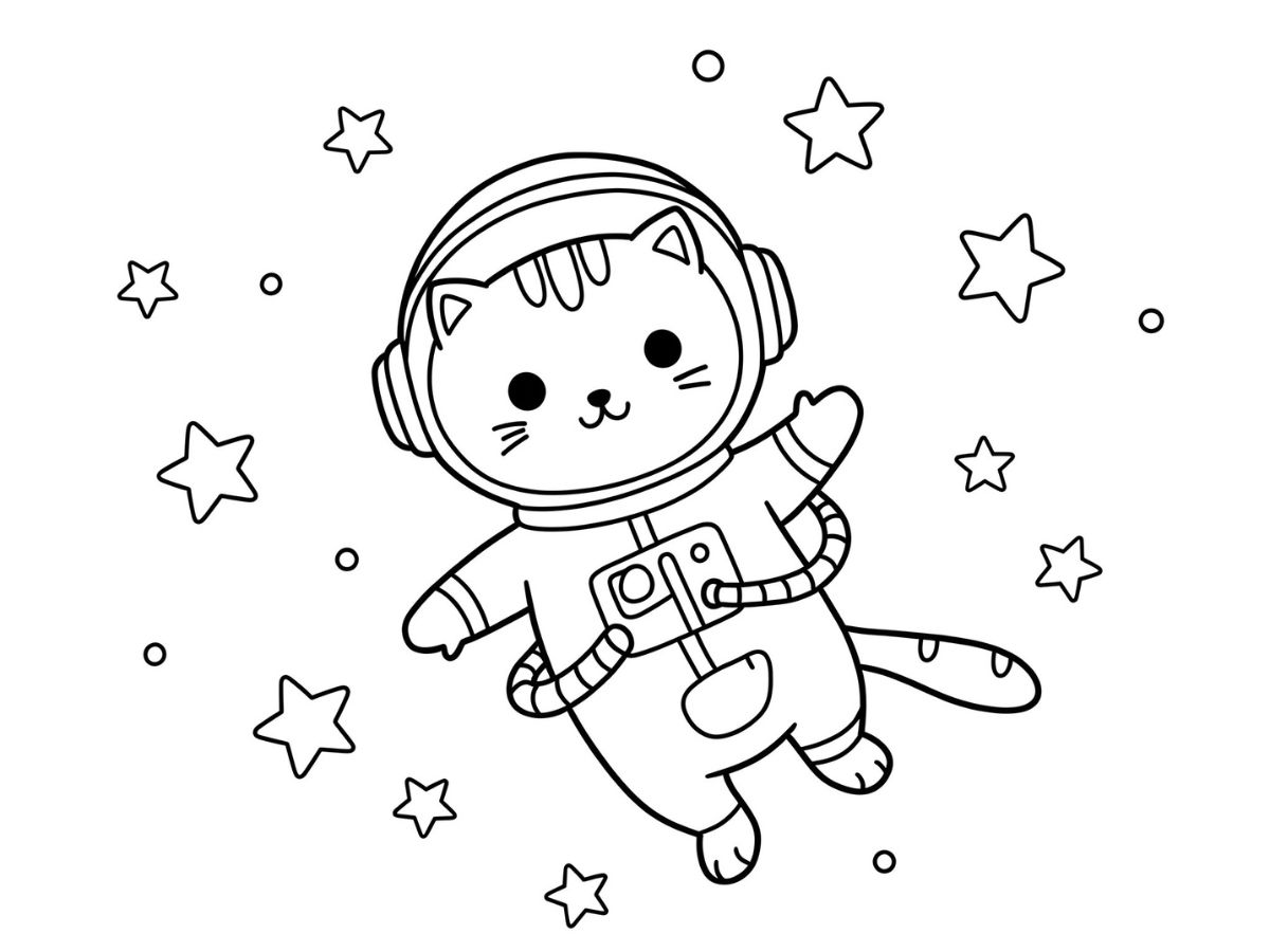coloriage Astronaute pour enfant de 8 ans