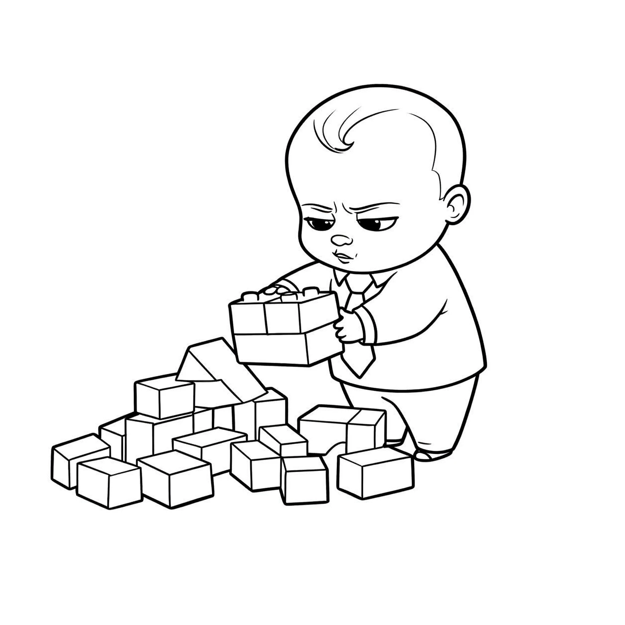 coloriage Baby Boss et decoupage a imprimer gratuit