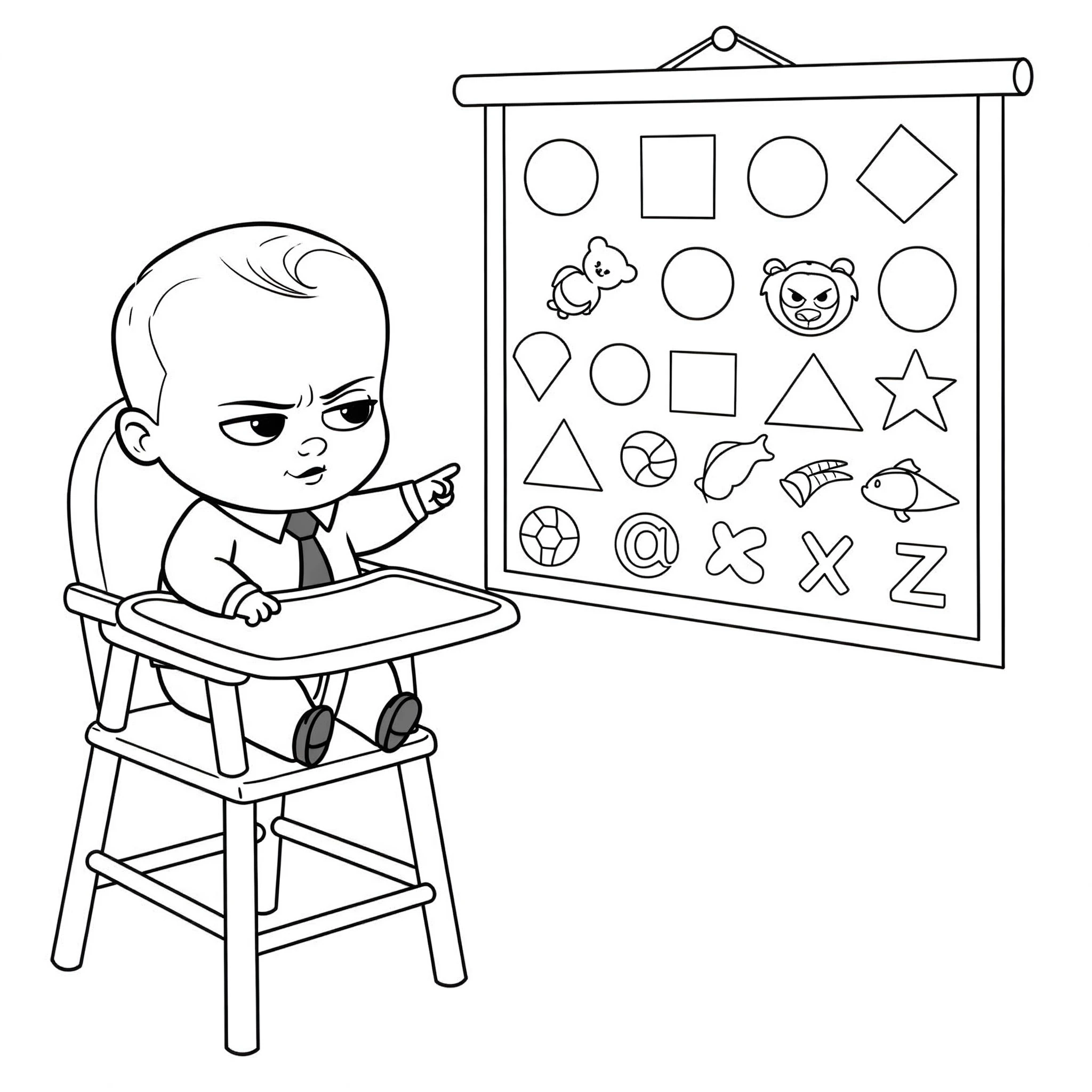 coloriage Baby Boss à imprimer kawaii