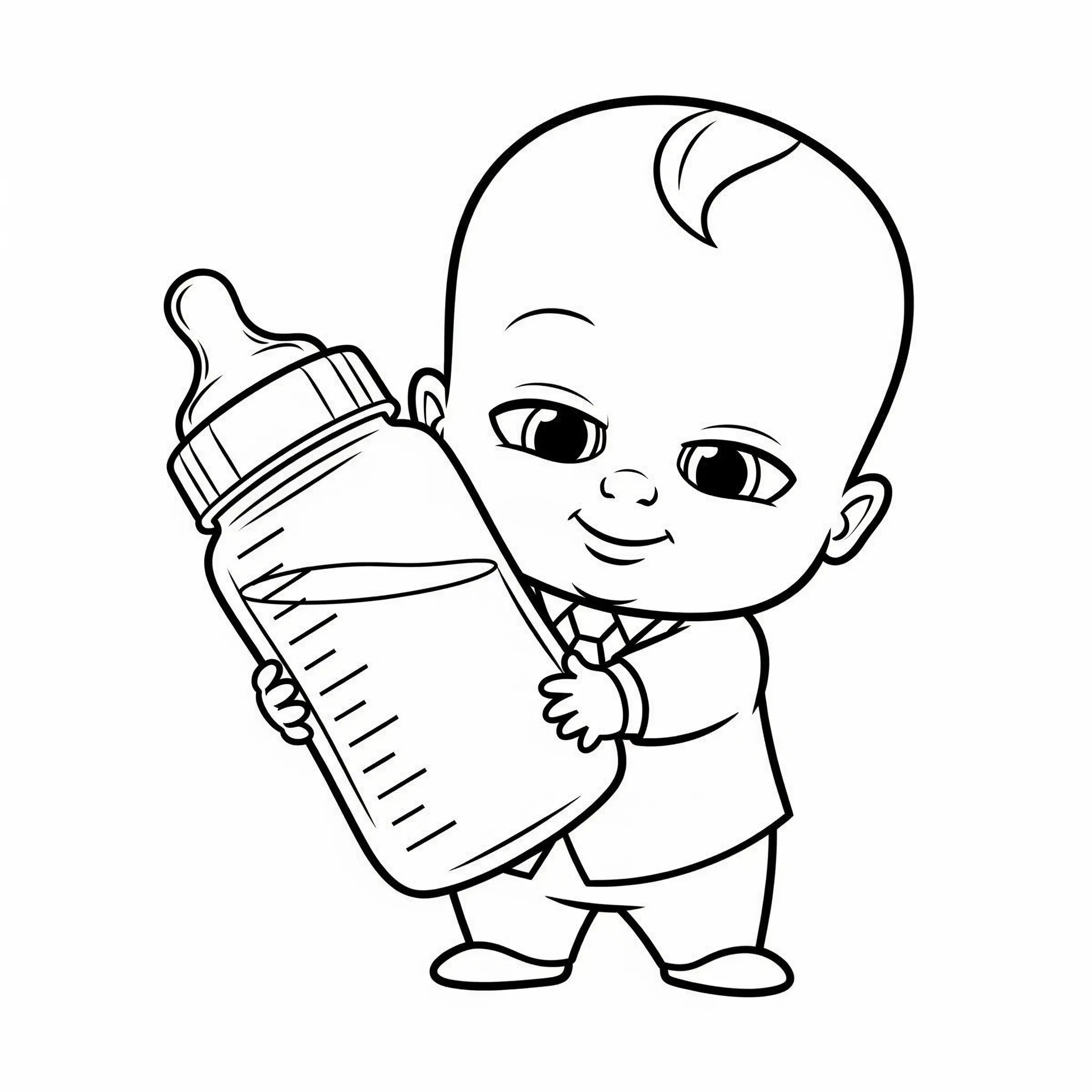 coloriage Baby Boss et son Biberon Géant pour bebe a imprimer