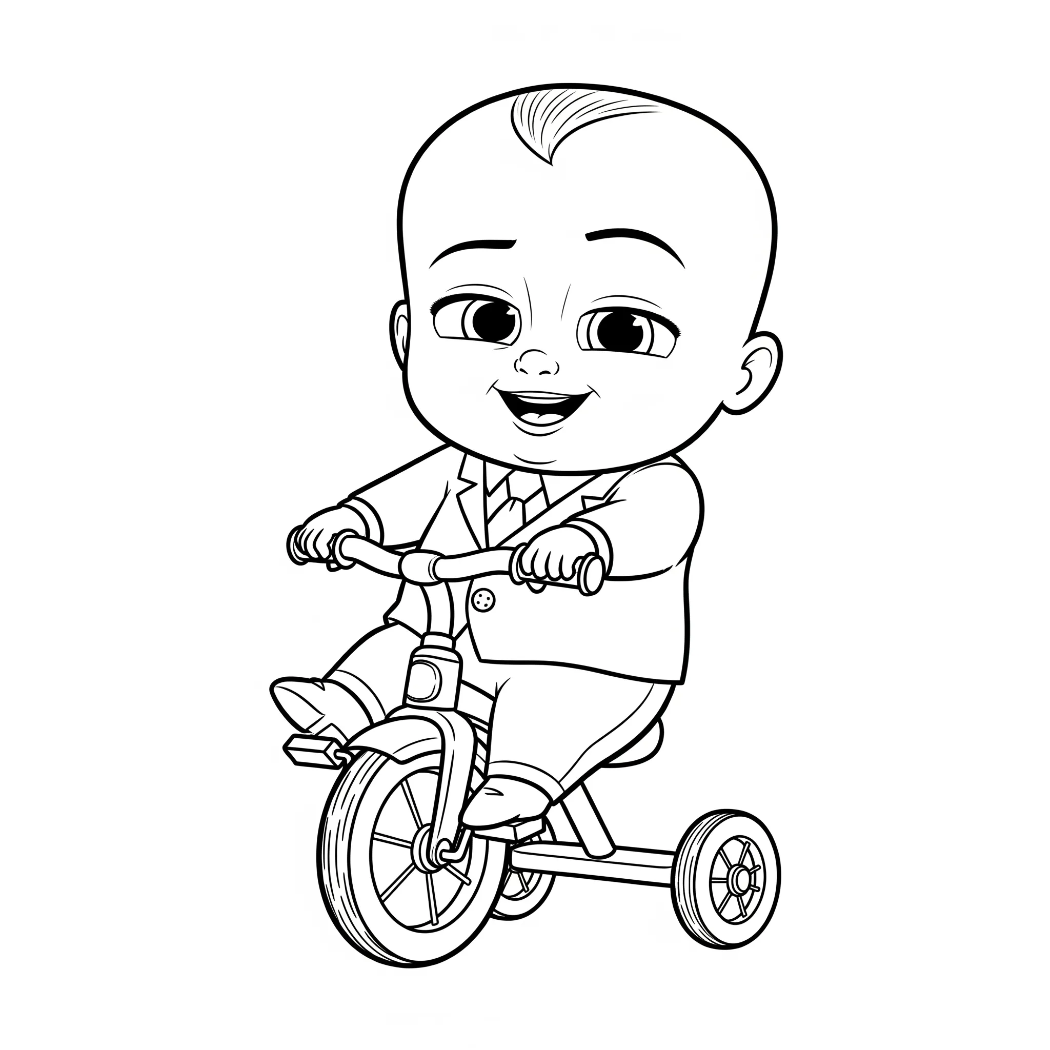 coloriage Baby Boss sur un Tricycle gratuit en ligne