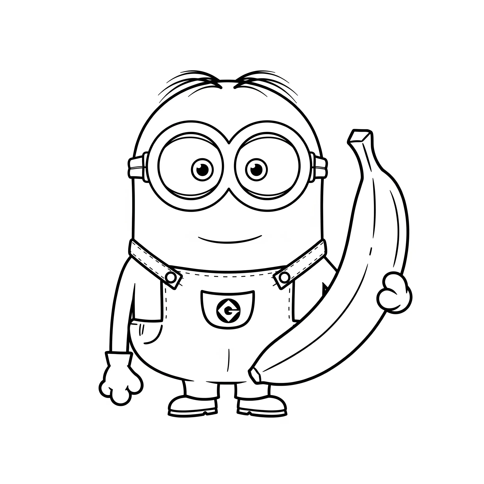 coloriage Banane Minion à imprimer pour enfant de 6 ans