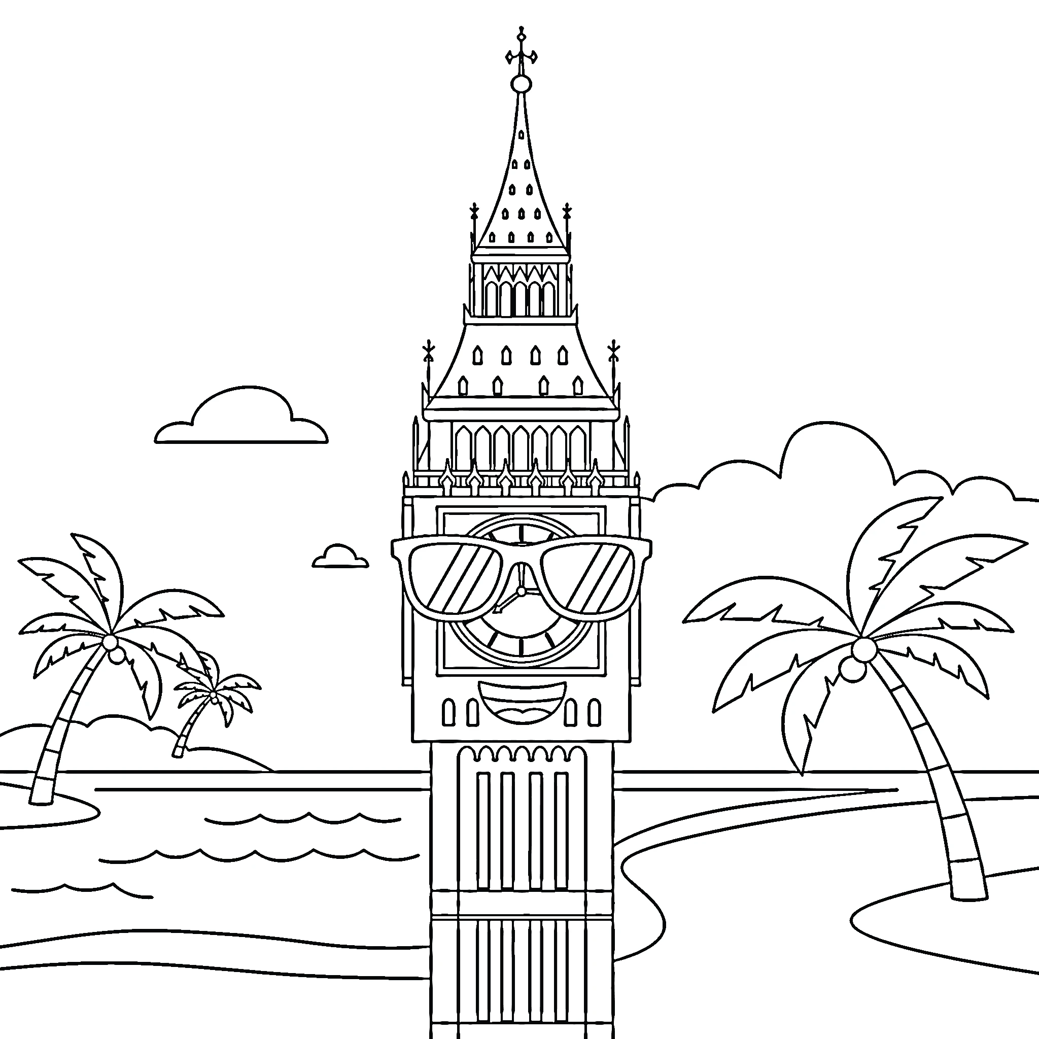 coloriage Big Ben à imprimer pour enfants