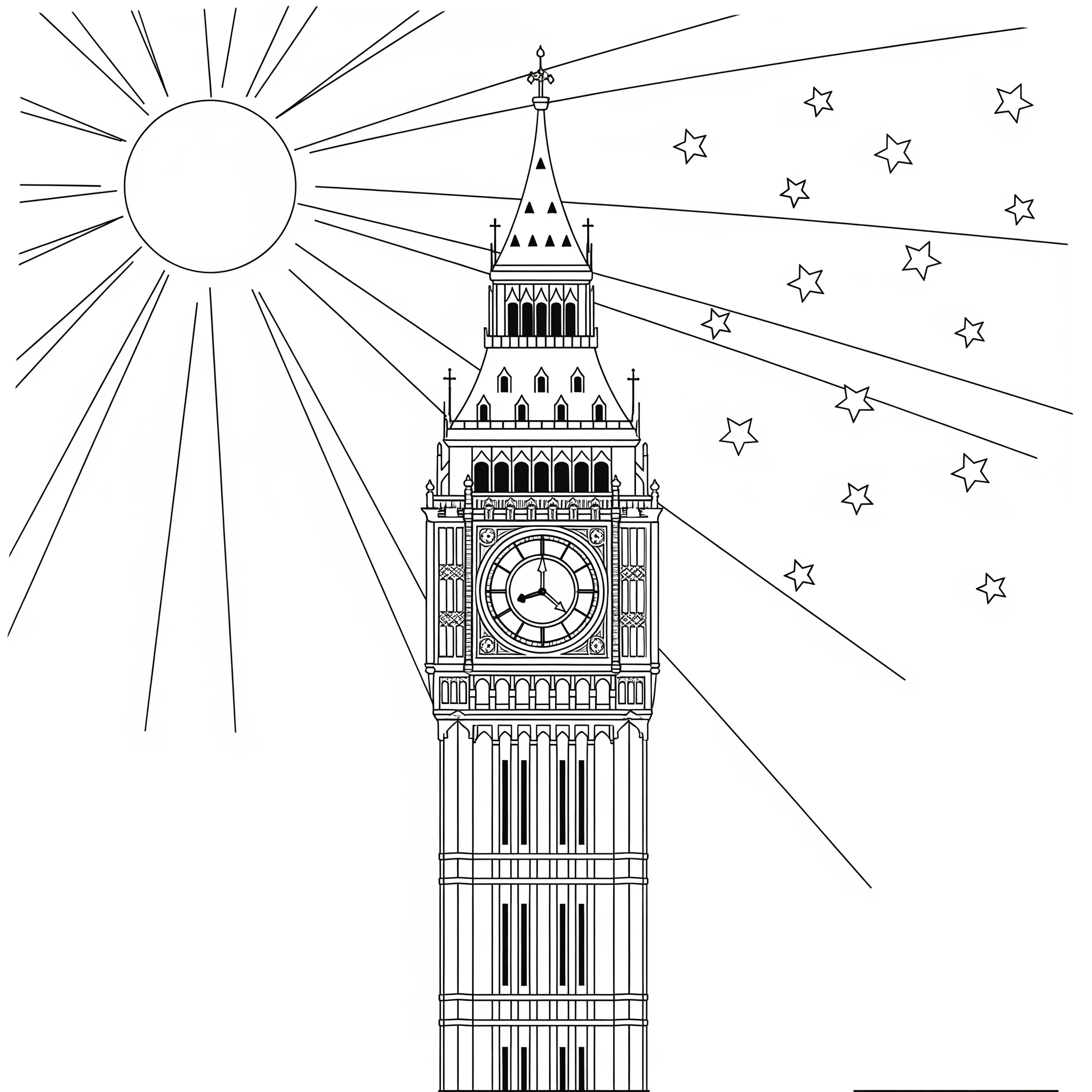 coloriage Big Ben pour enfant gratuit