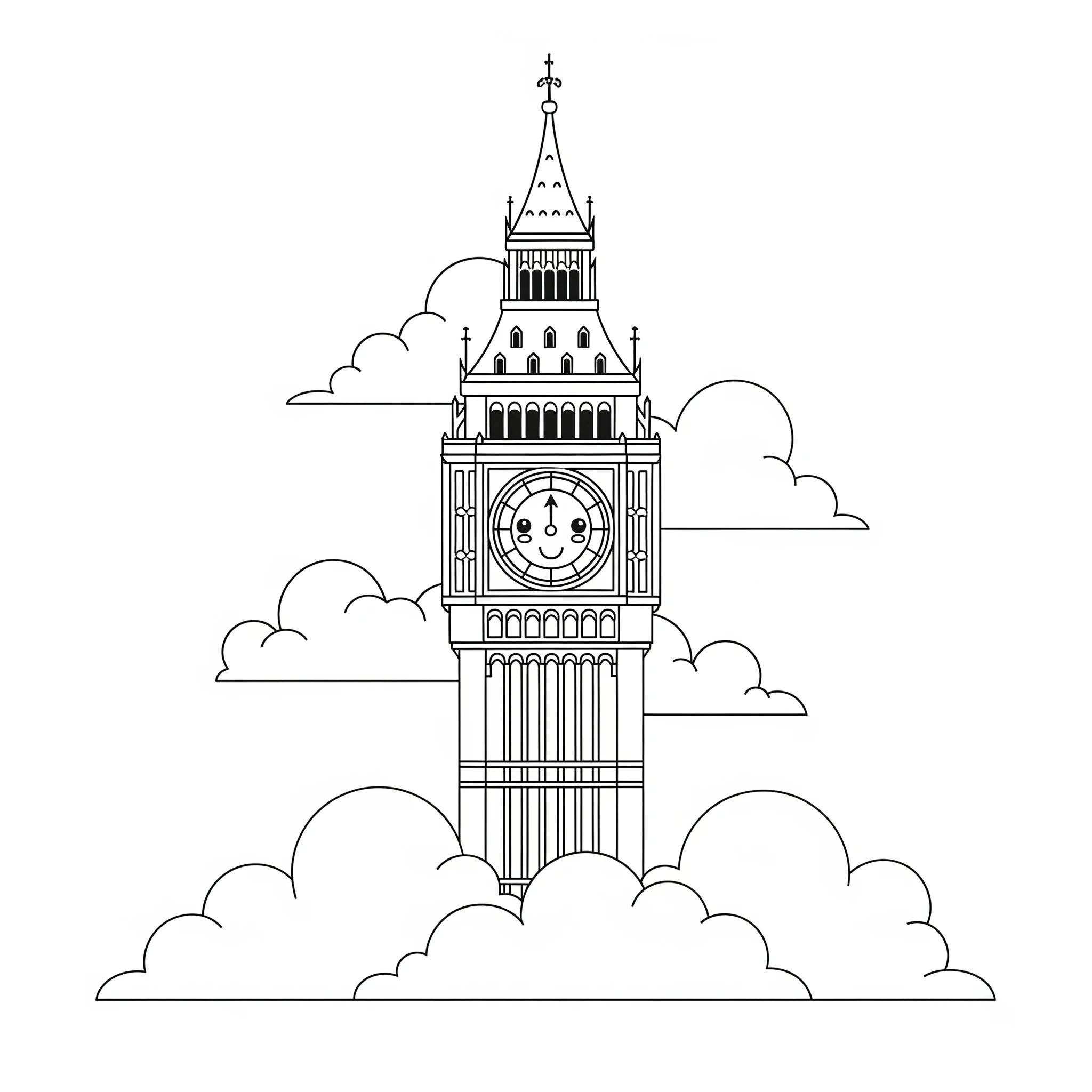 coloriage Big Ben gratuit pour enfants
