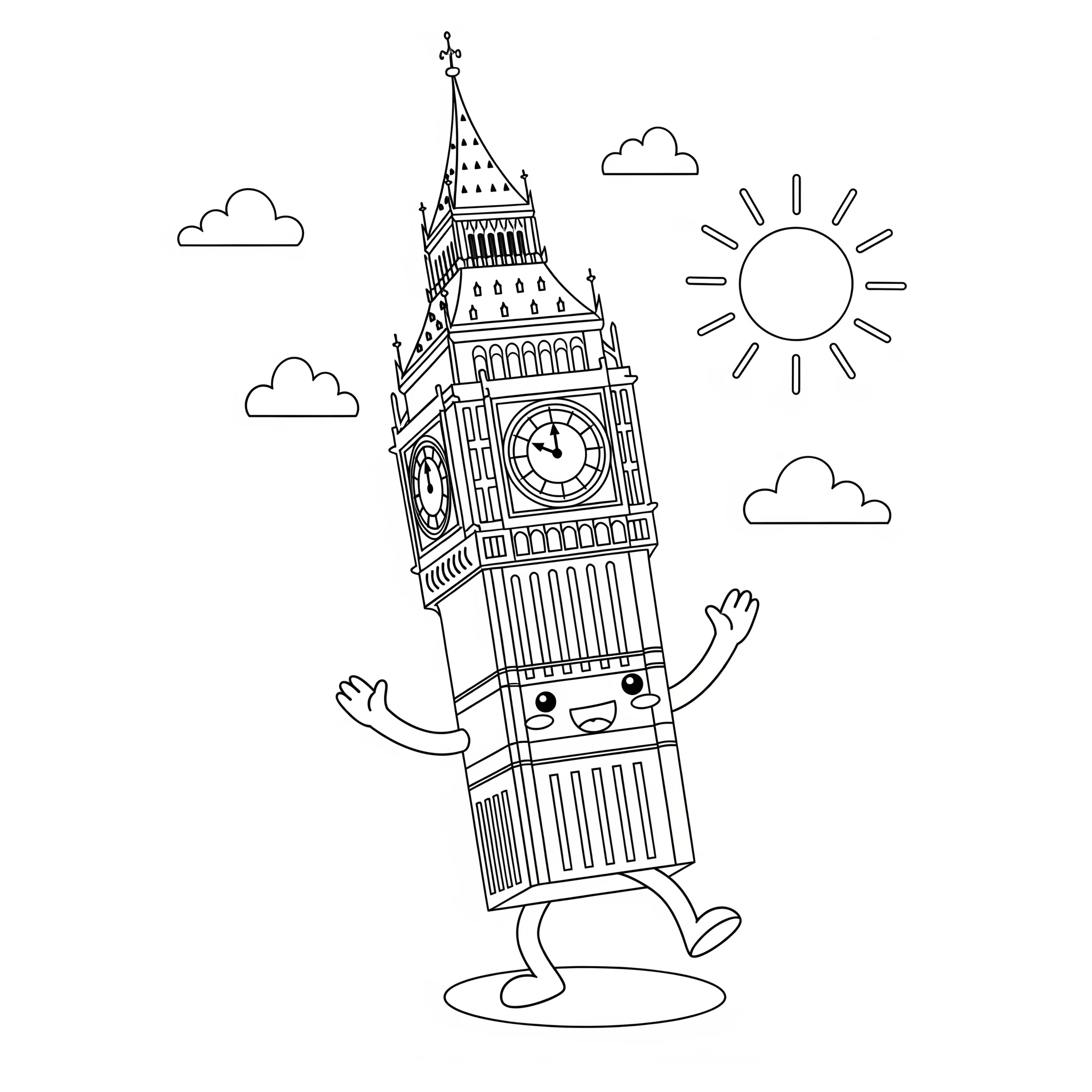 coloriage Big Ben à imprimer gratuit