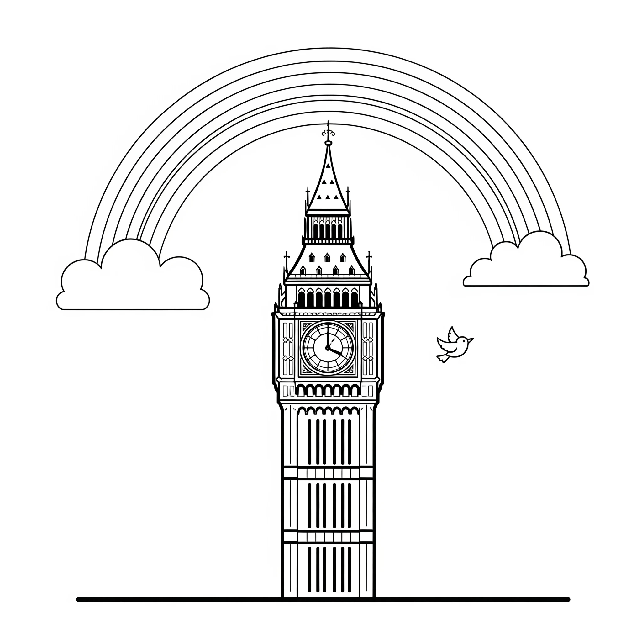 coloriage Big Ben pour enfant gratuit 1